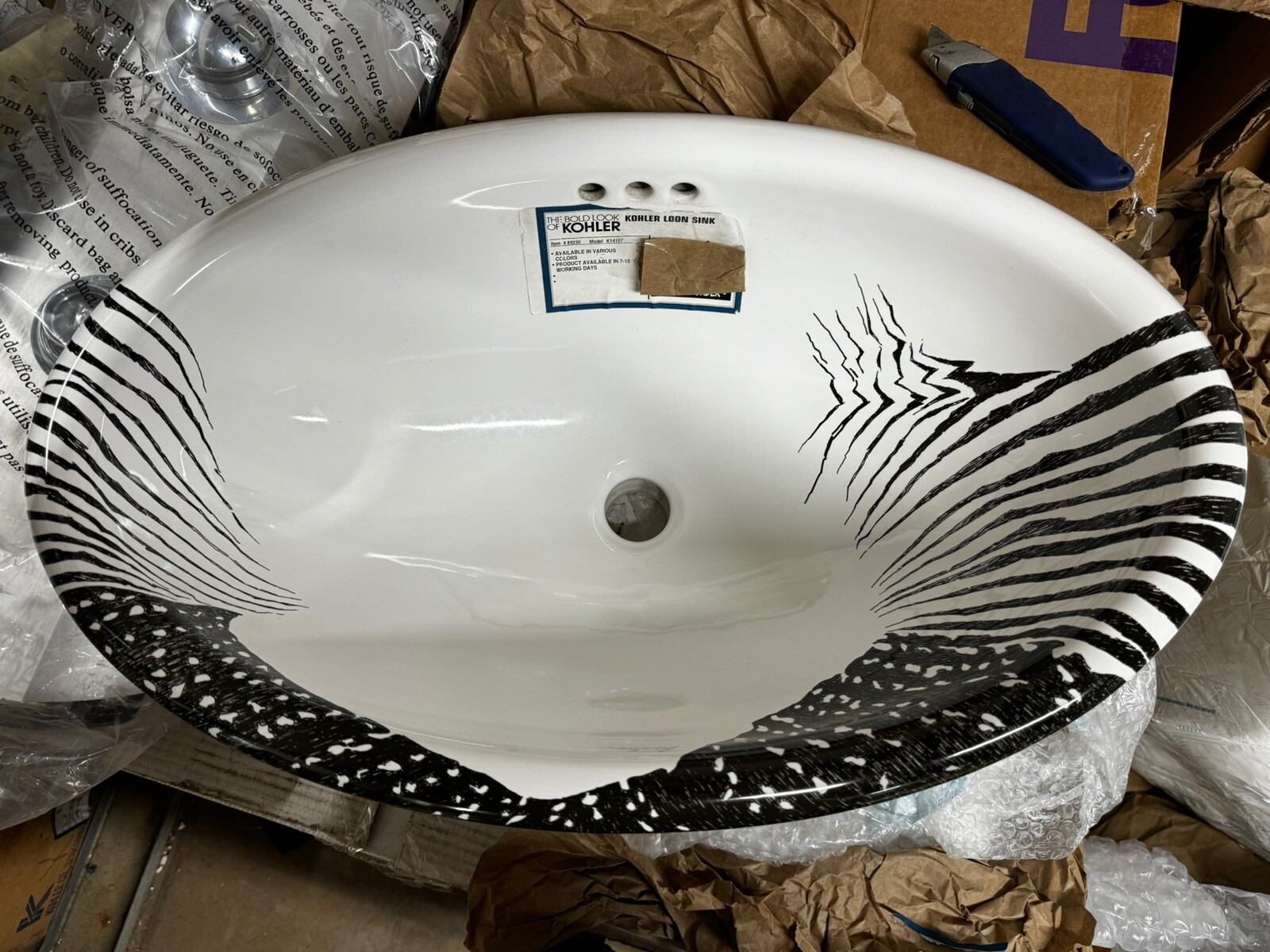 KOHLER Loon design on Vintage Self-rimming lavatory K-14157-NA