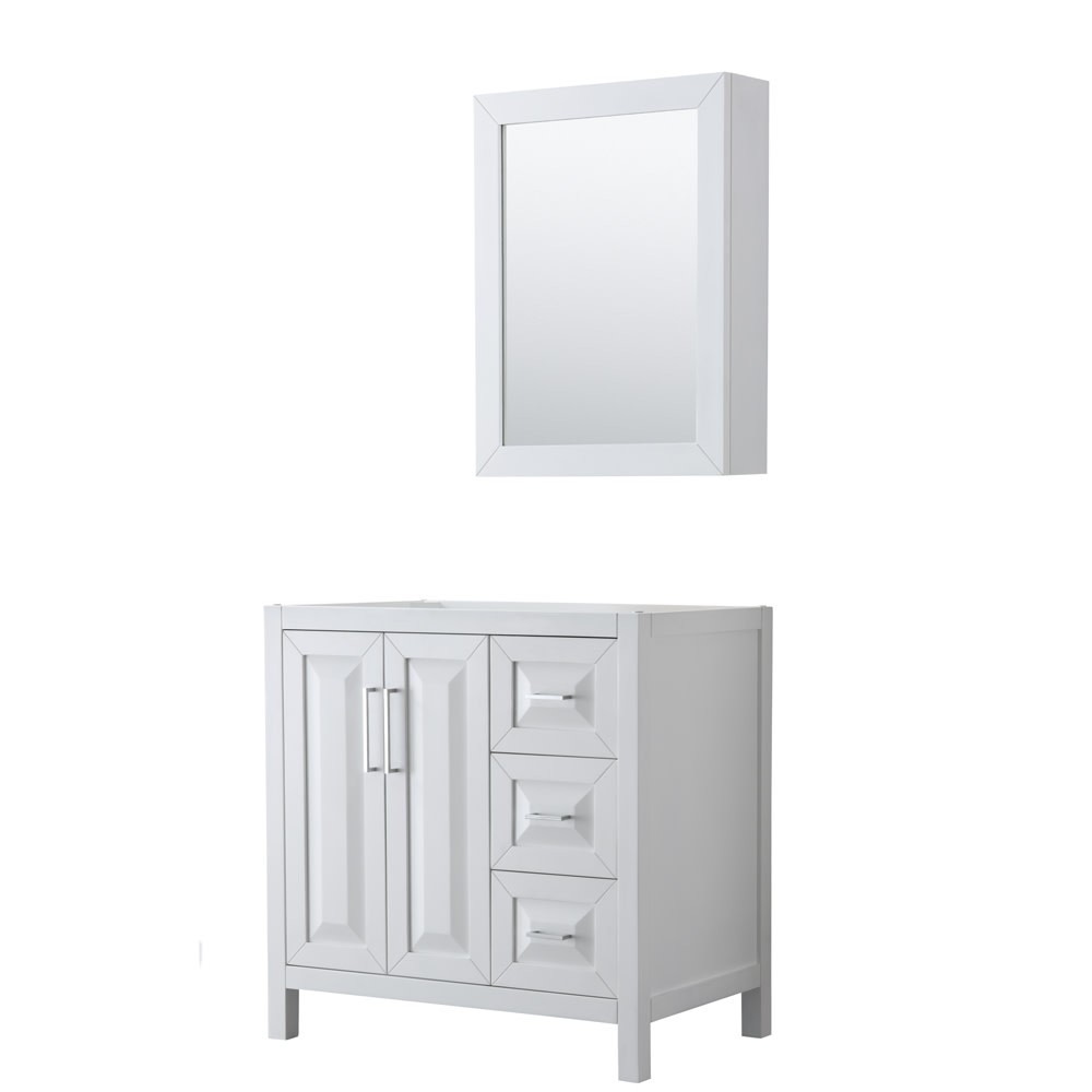 Wyndham Collection WCV252536SCXSXXMED Daria 35″ Single – White / Polished Chrome