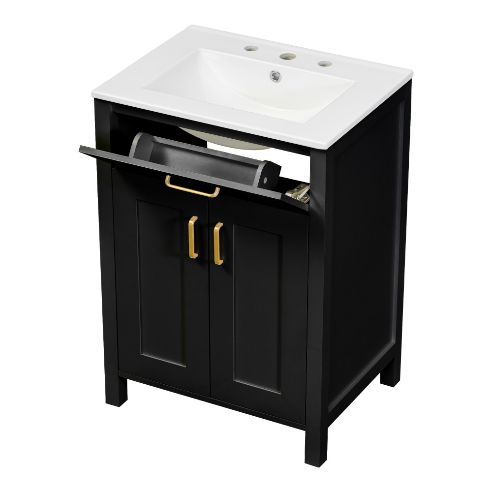 24″Bathroom Vanity Combo with Ceramic sink, Luxurious Space-Saving Vanity