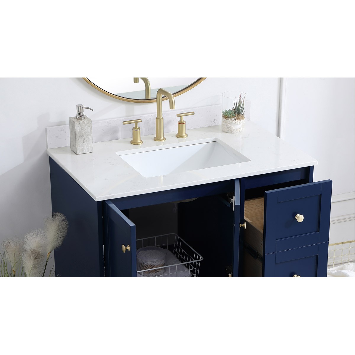 Elegant Lighting BS1136CW Backsplash Vanity Calacatta White