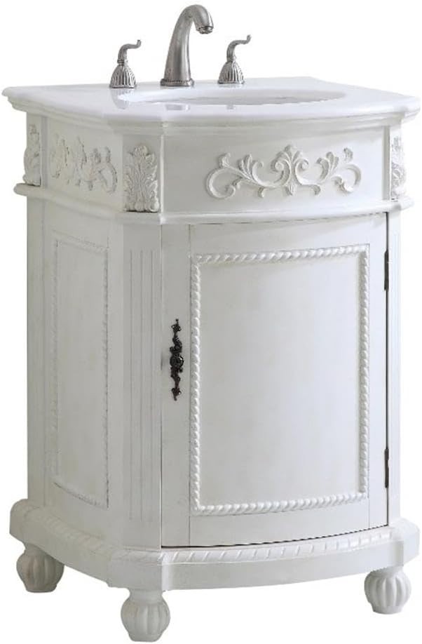 Elegant Kitchen and Bath 24 Inch Single Bathroom Vanity in Antique White