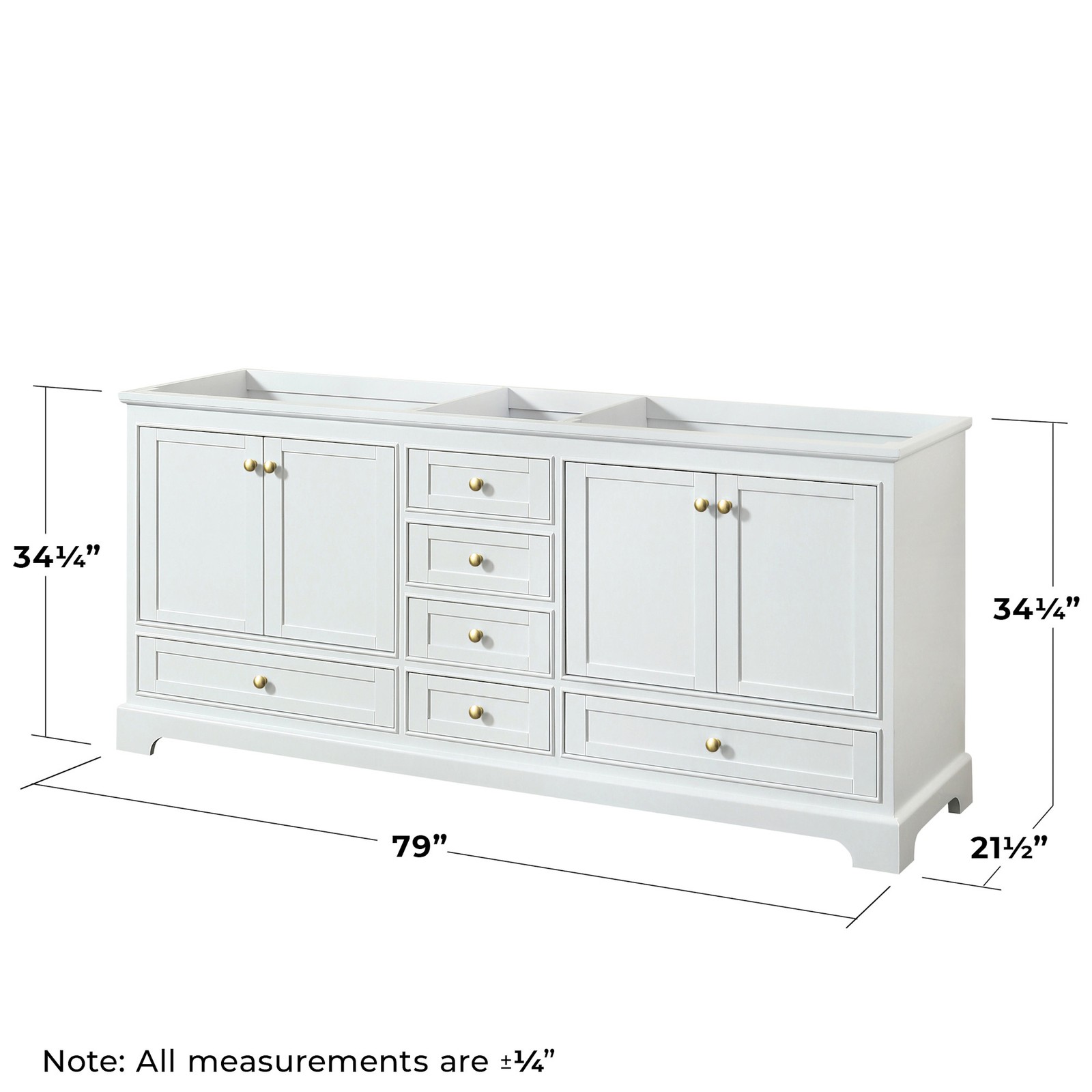 Wyndham Collection WCS202080DCXSXXMXX Deborah 79″ Double – White / Brushed Gold