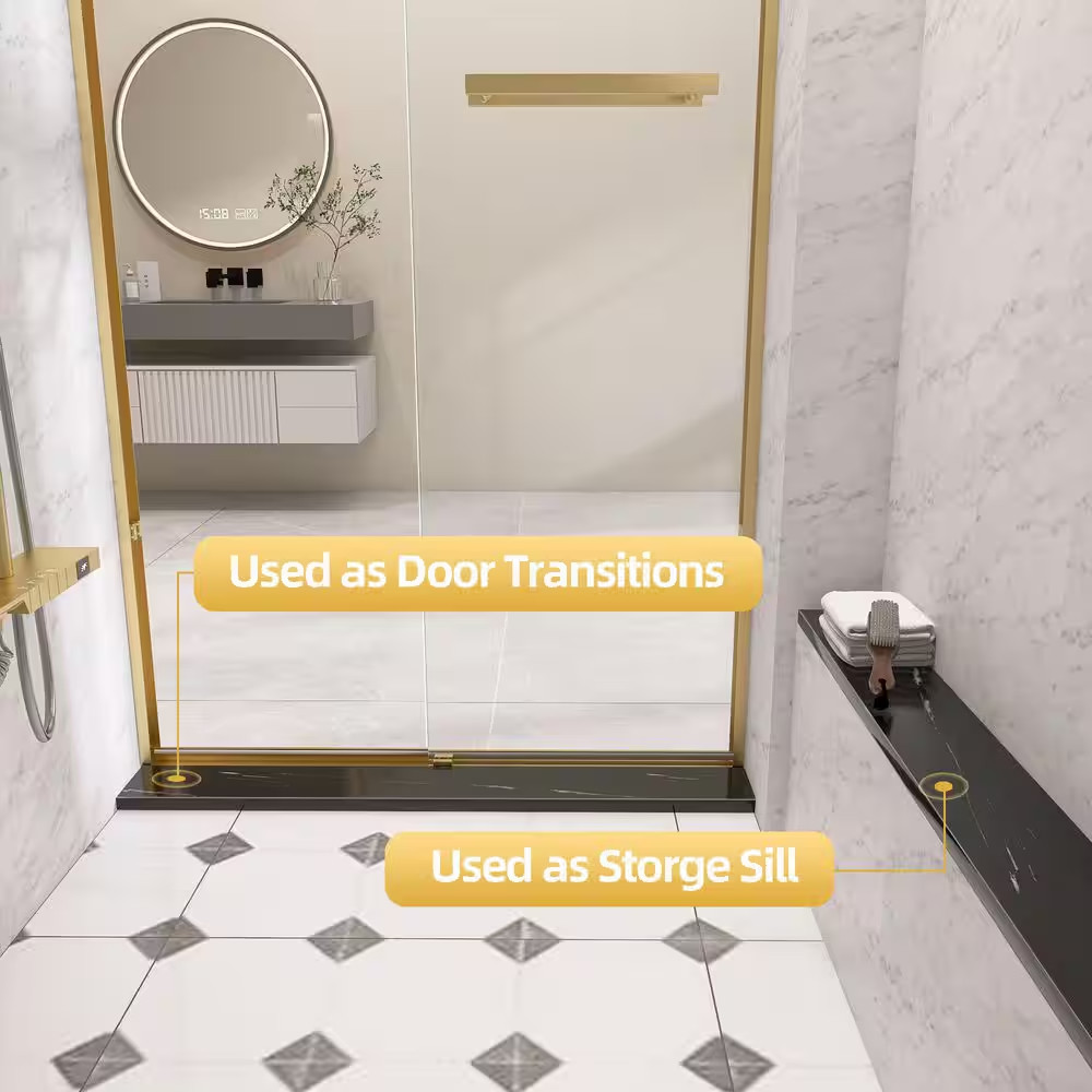 21 In. W Marble Vanity Sidesplash for Countertop Threshold for Shower Curb Windo