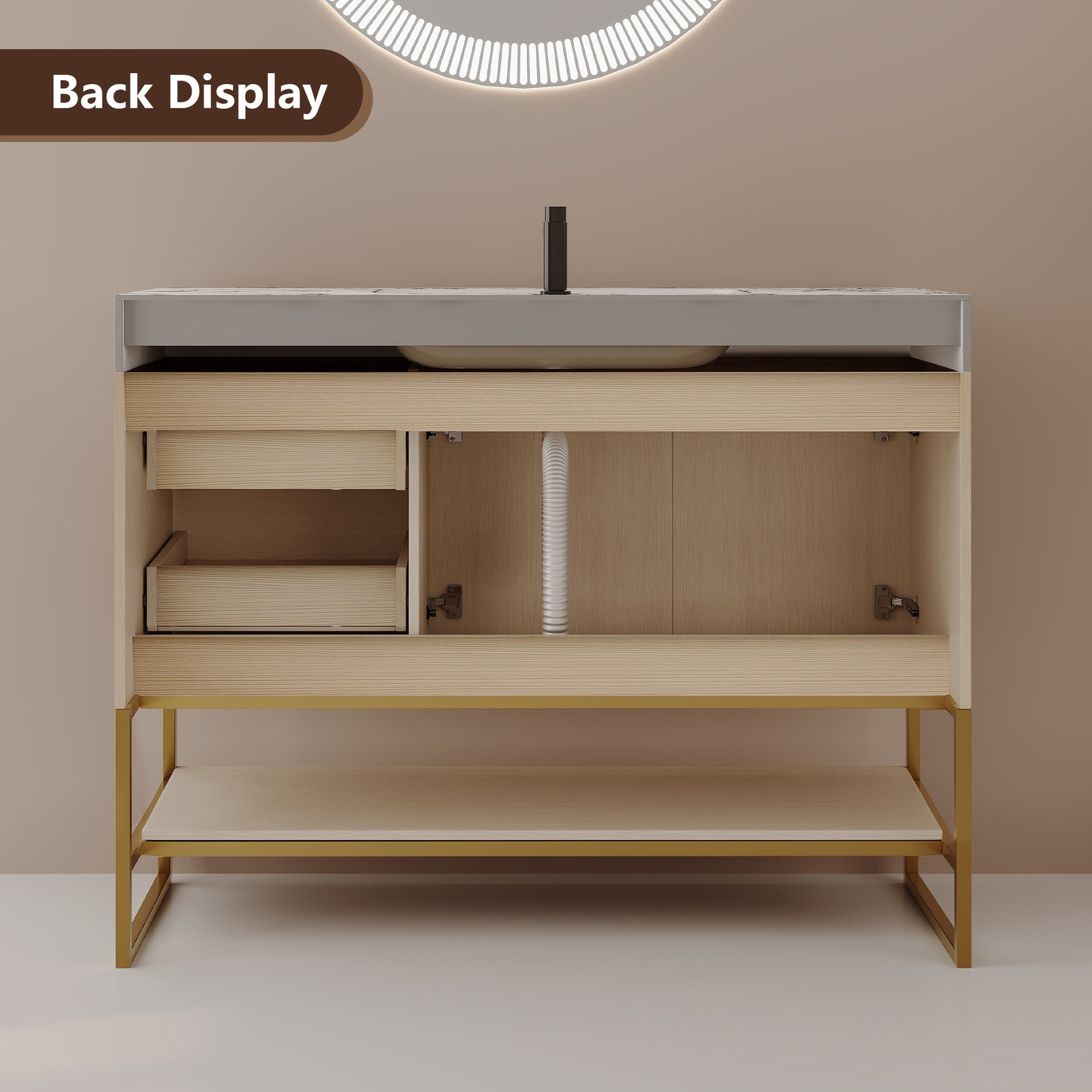 36″ Bathroom Vanity with Sintered Stone Top & Ceramic Sink