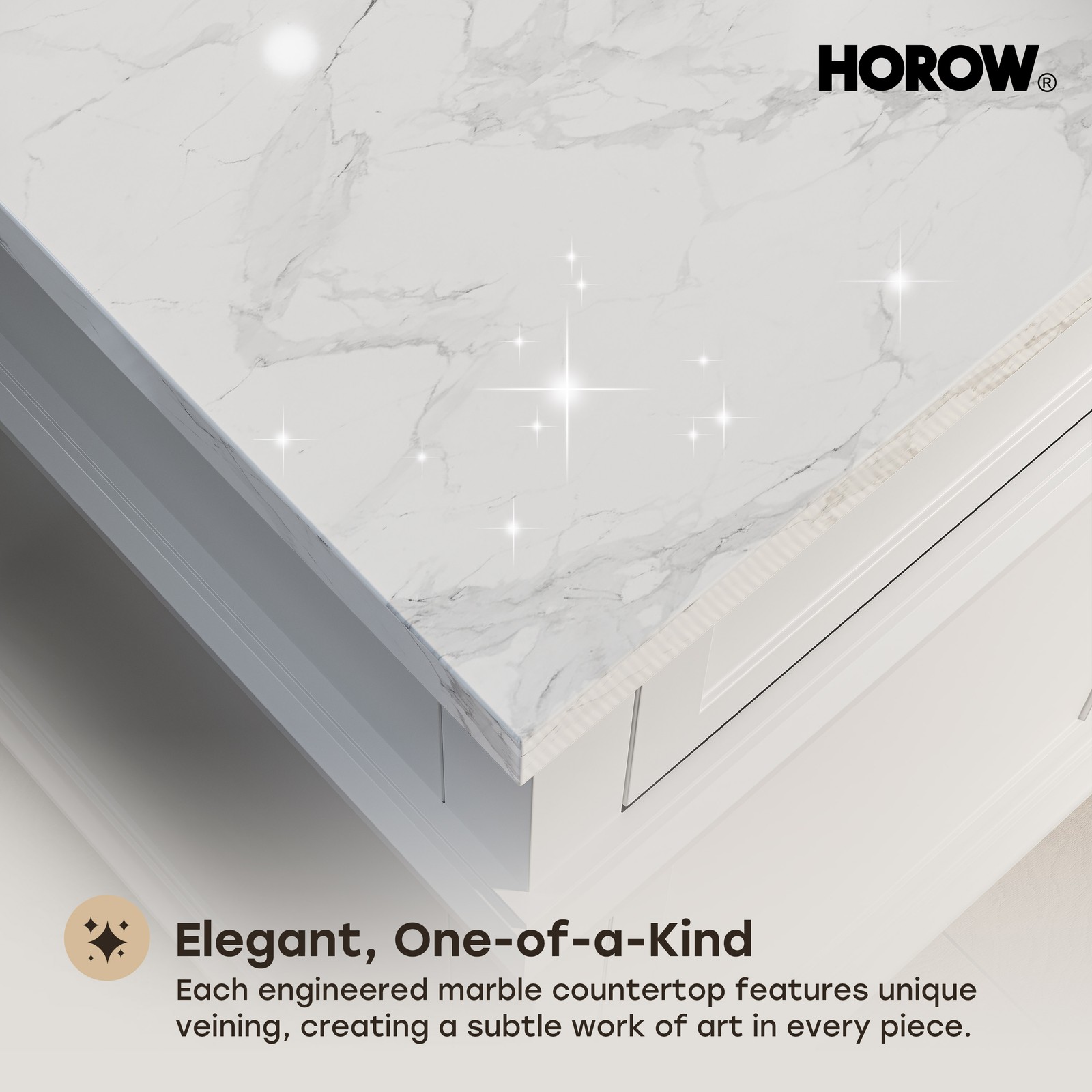 HOROW 30” Bathroom Vanity with Undermount Basin Freestanding Storage Cabinet