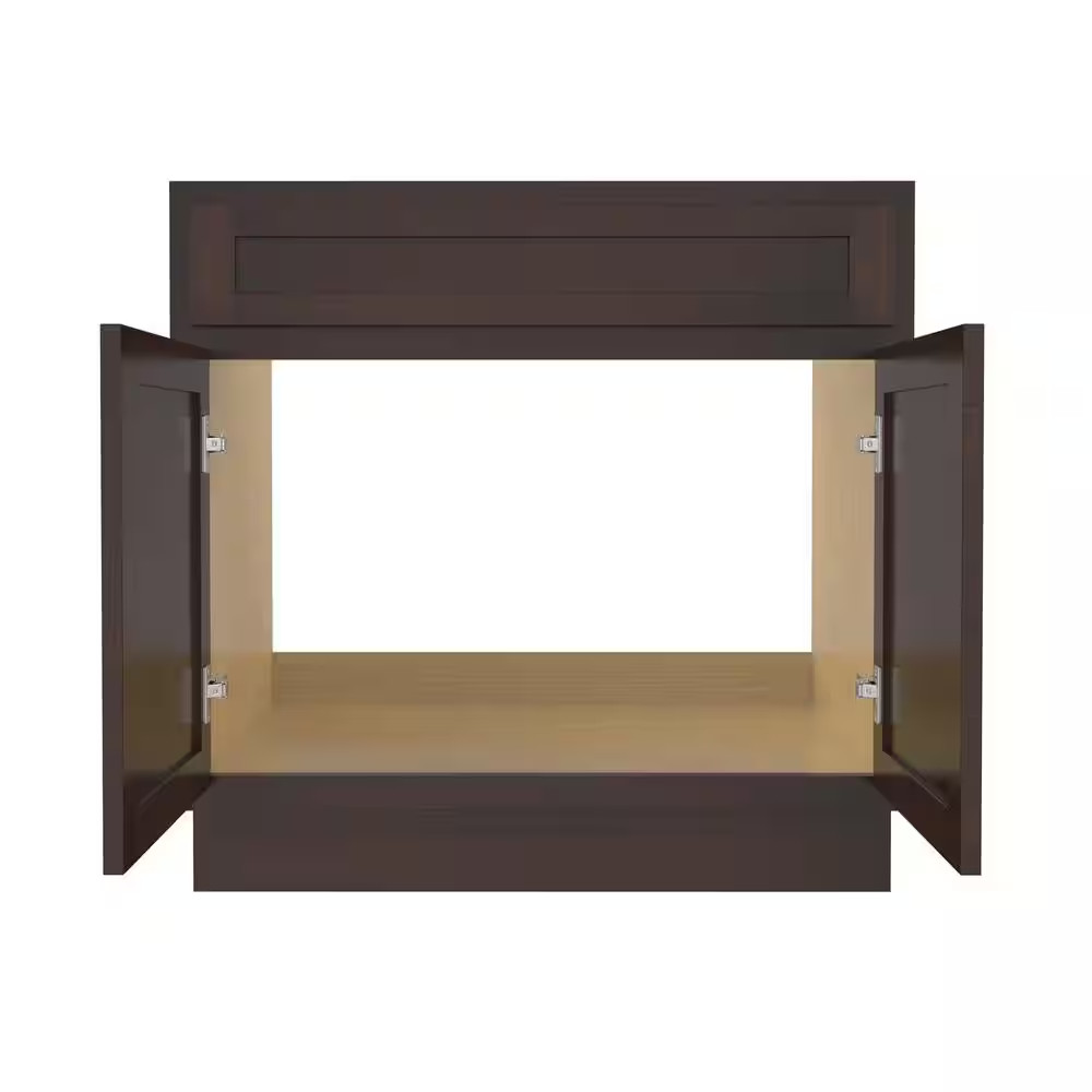 30 In. W X 21 In. D X 32.5 In. H 2-Doors Bath Vanity Cabinet Only in Brown (Unas