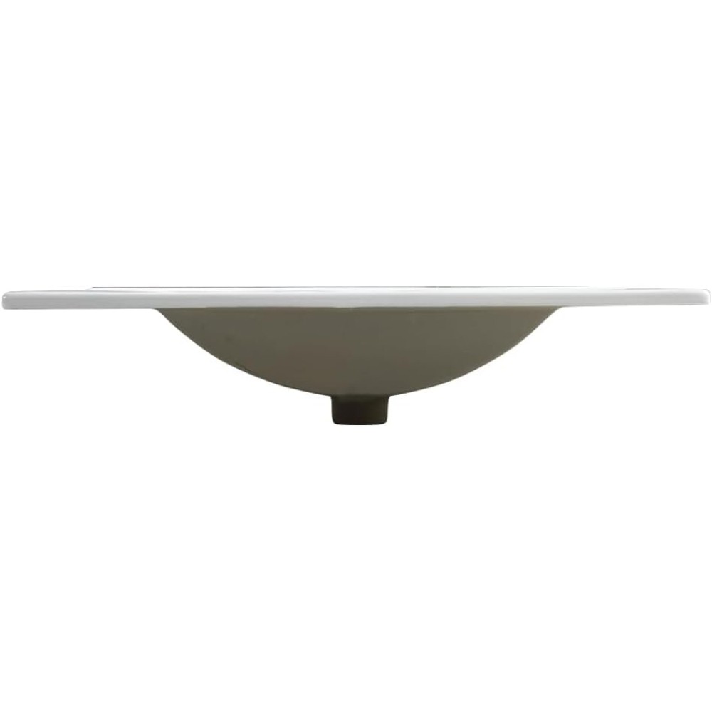 32-Inch White Ceramic Bathroom Sink, Fits 32-Inch Vanity,Pre-Drilled Faucet Hole