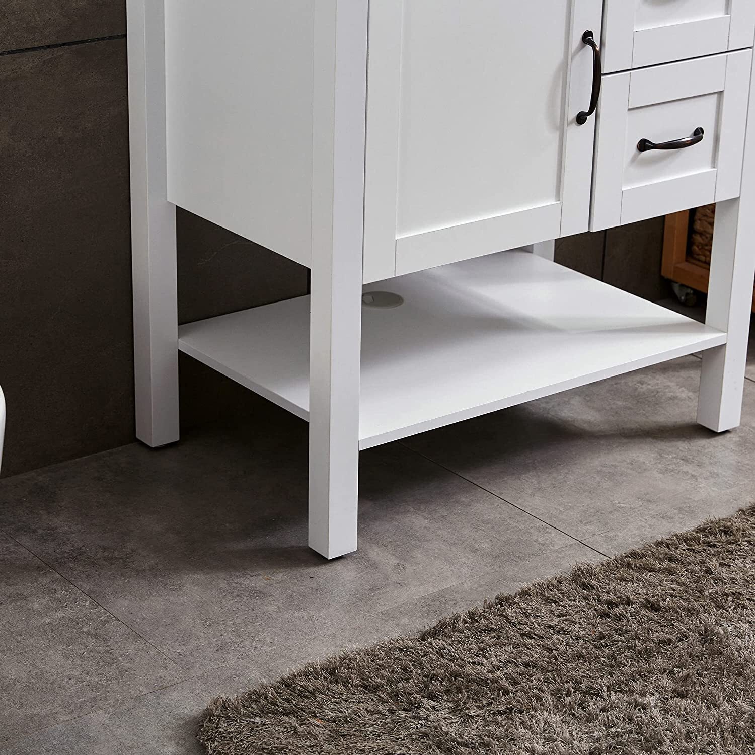Goodyo 30″ Bathroom Vanity Sink Combo, Modern White Cabinet with Faucet, Mirror