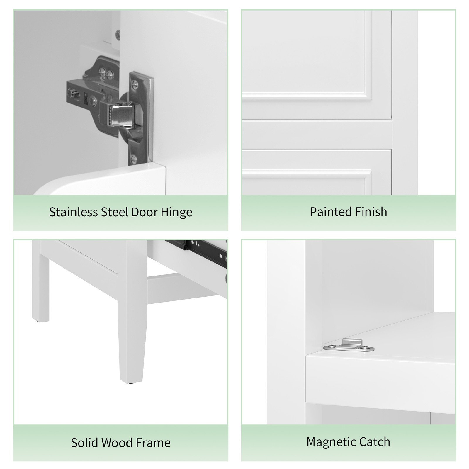 20″ Bathroom Vanity with Ceramic Sink, Cabinet & Drawer, White