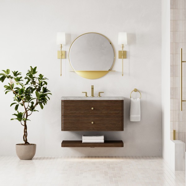 36″ James Martin Allamari D640-V36-SBL-WVSL Vanity Cabinet Silver Silestone Top
