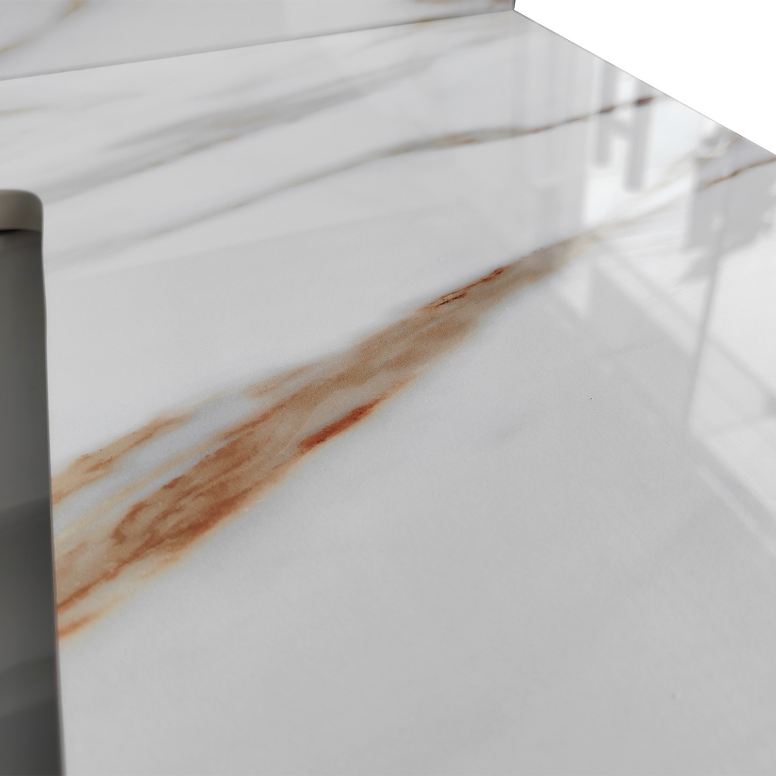 43In Marble Vanity Top with Undermount Sink & Backsplash Carrara White
