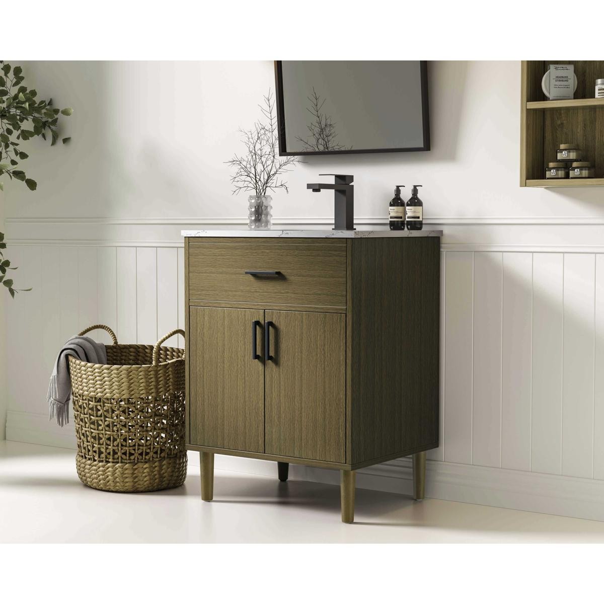 Elegant Lighting VF25024MCB Chandler Vanity Chestnut Brown