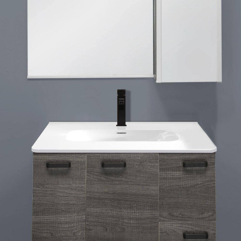 30 In. Drop-In Rectangular Bathroom Sink in Gloss White Ceramic Vanity Top