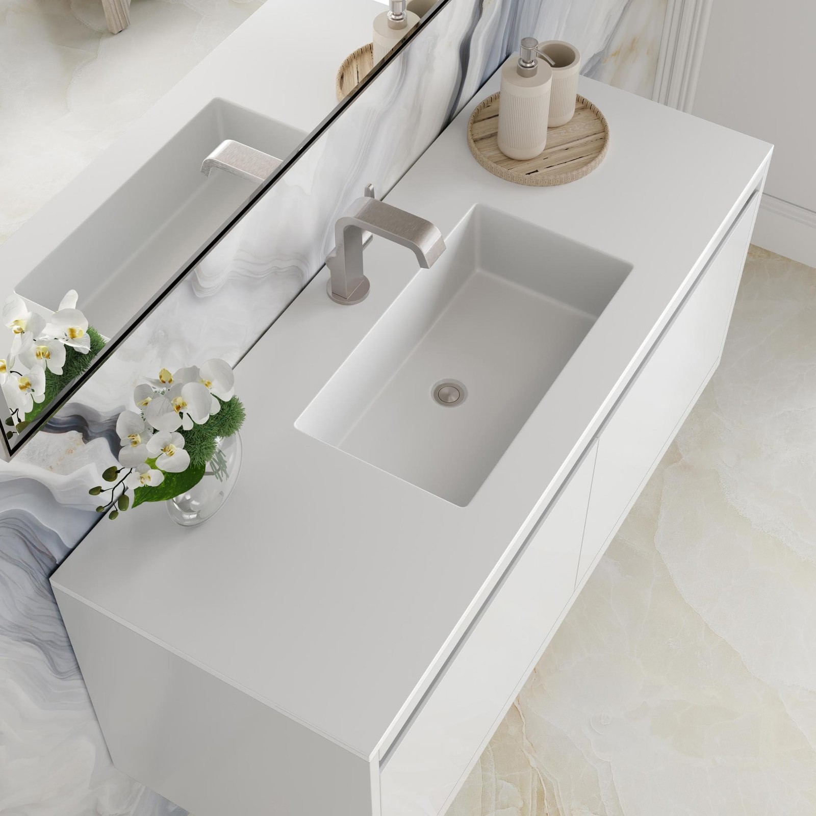 James Martin Vanities 805-V47.3-GW Mantova 48″ Wall Mounted Single Basin Poplar