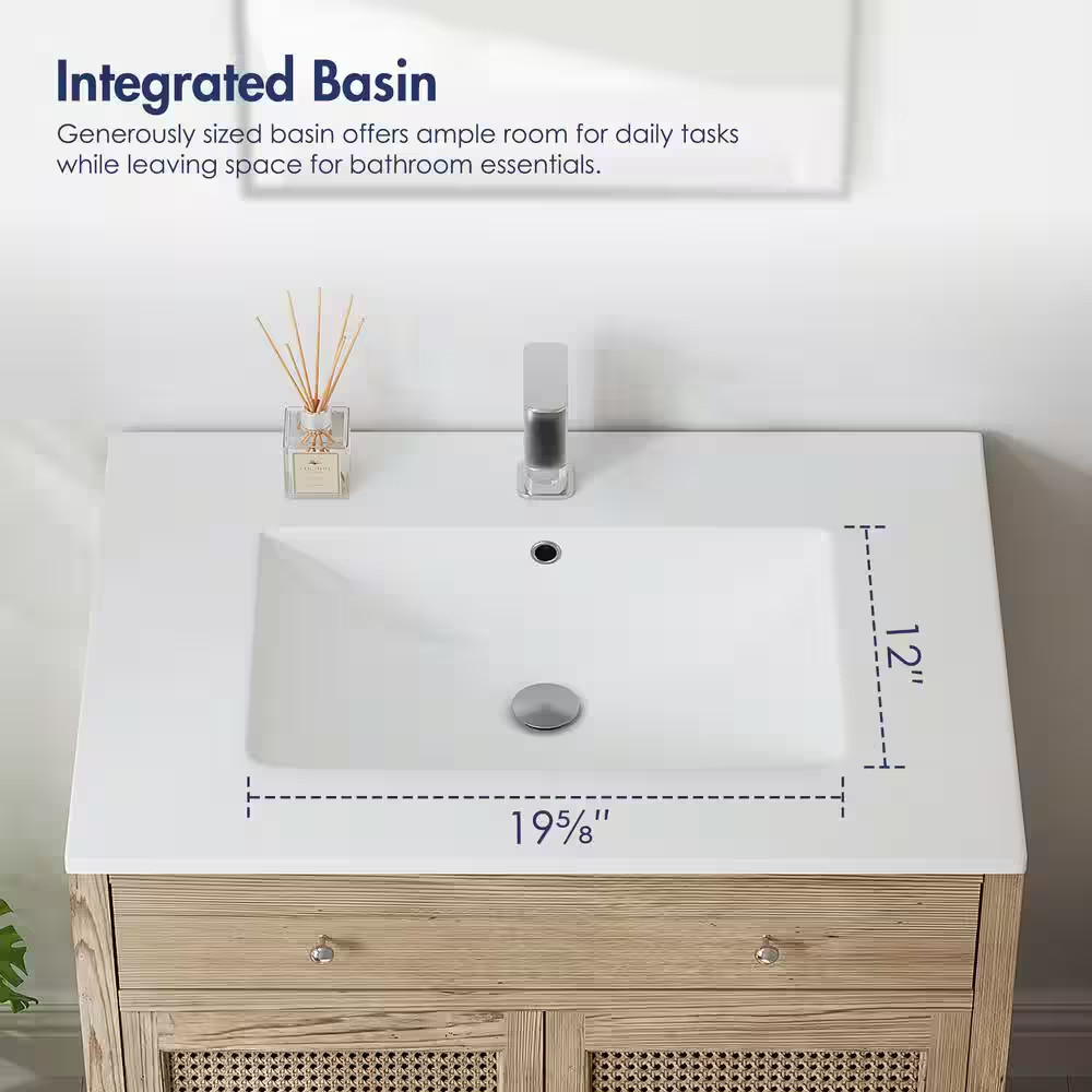 Dayton 31 In. W X 22 In. D Vitreous China Vanity Top in White with Single Faucet