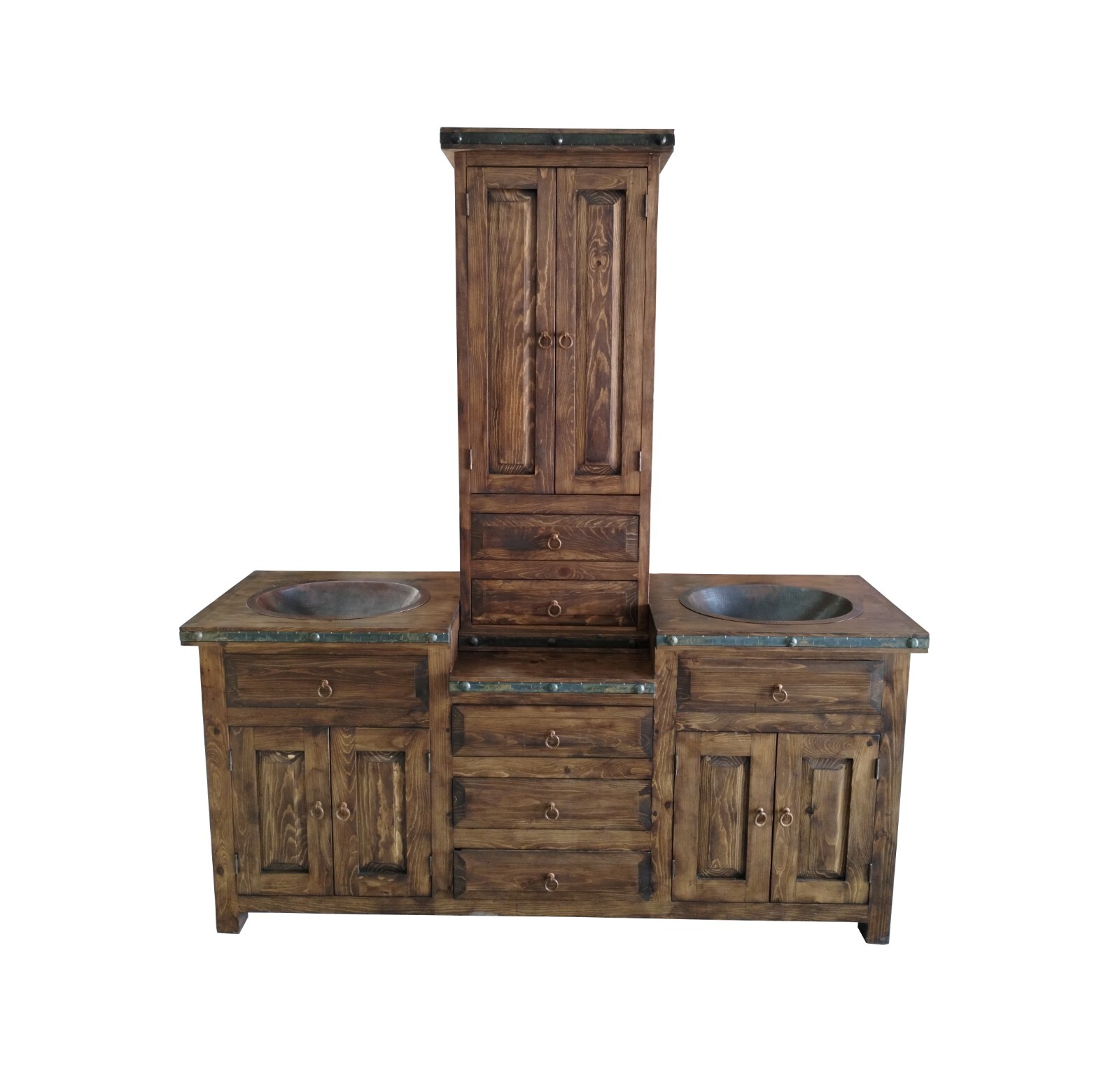 The Tower rustic bathroom vanity