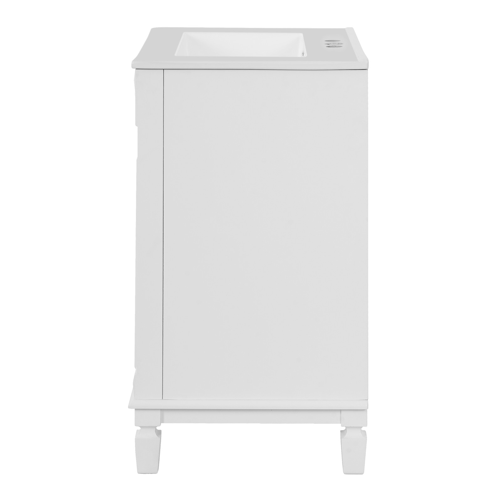 24 inch White Modern Bathroom Vanity with Sink, 2 Soft-Close Doors