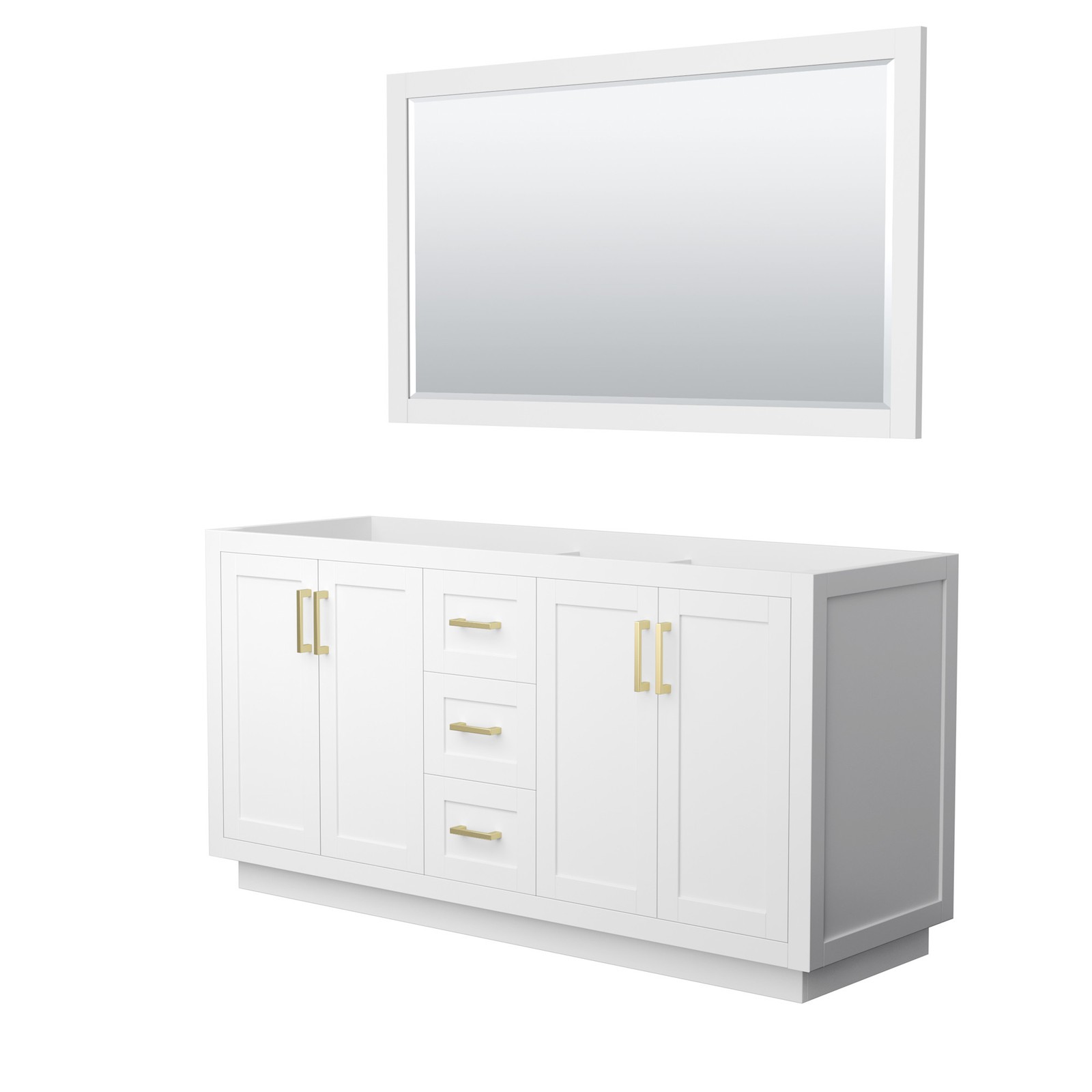 Wyndham Collection WCF2929-66D-CX-M58 Miranda 66″ Double – White / Brushed Gold