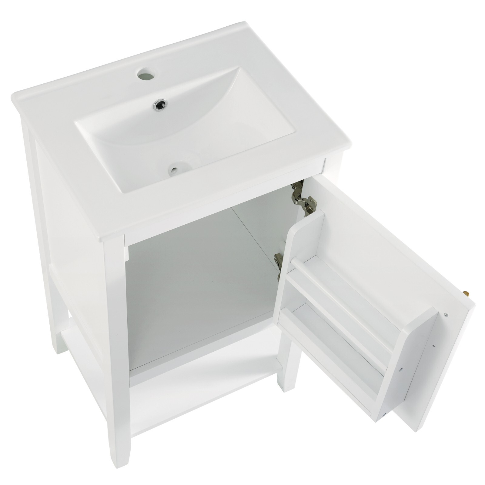 20″ Bathroom Vanity with Sink Door Open Shelf Rack Freestanding Storage Cabinet