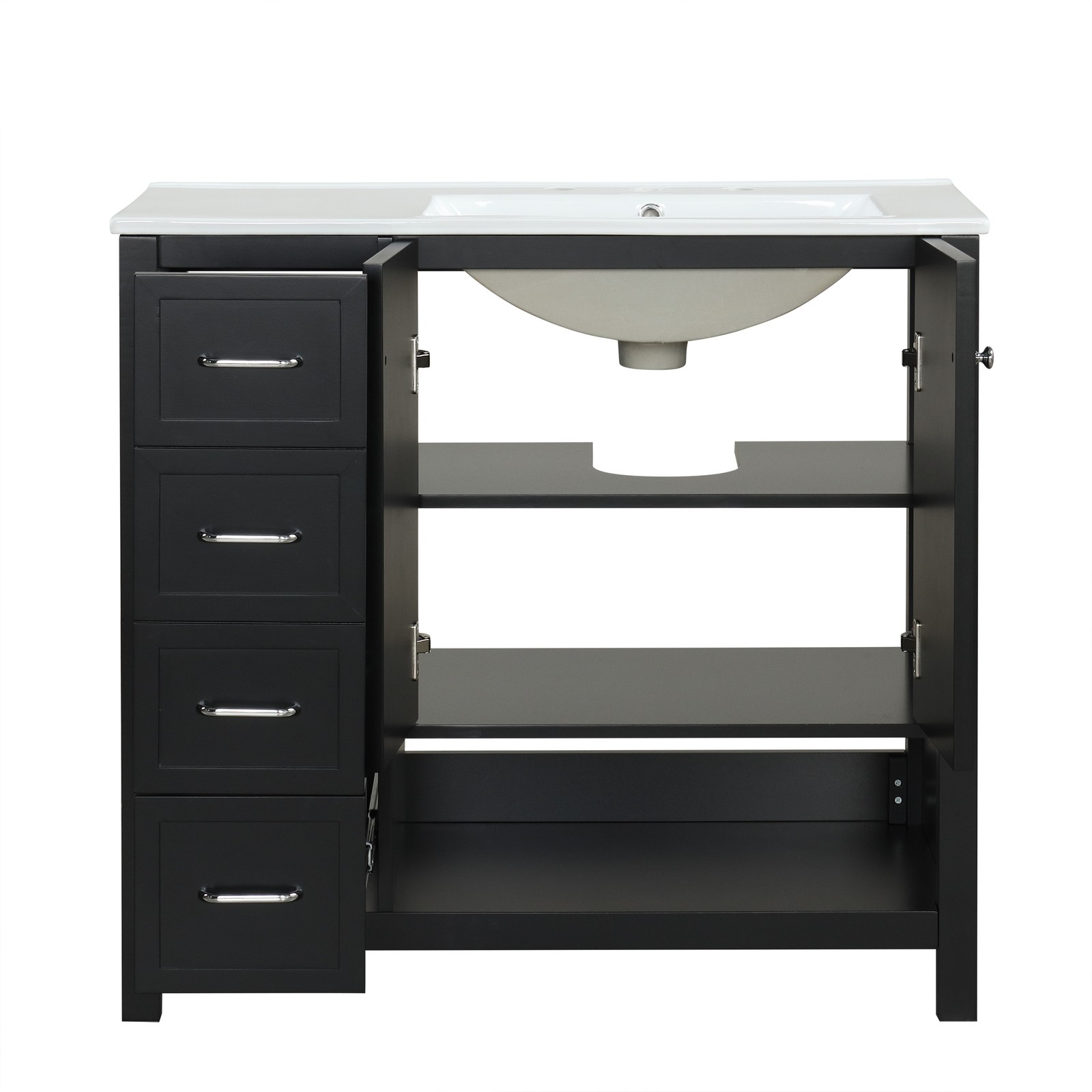 36″ Bathroom Vanity with Sink Top, Cabinet, Two Doors & Two Drawers