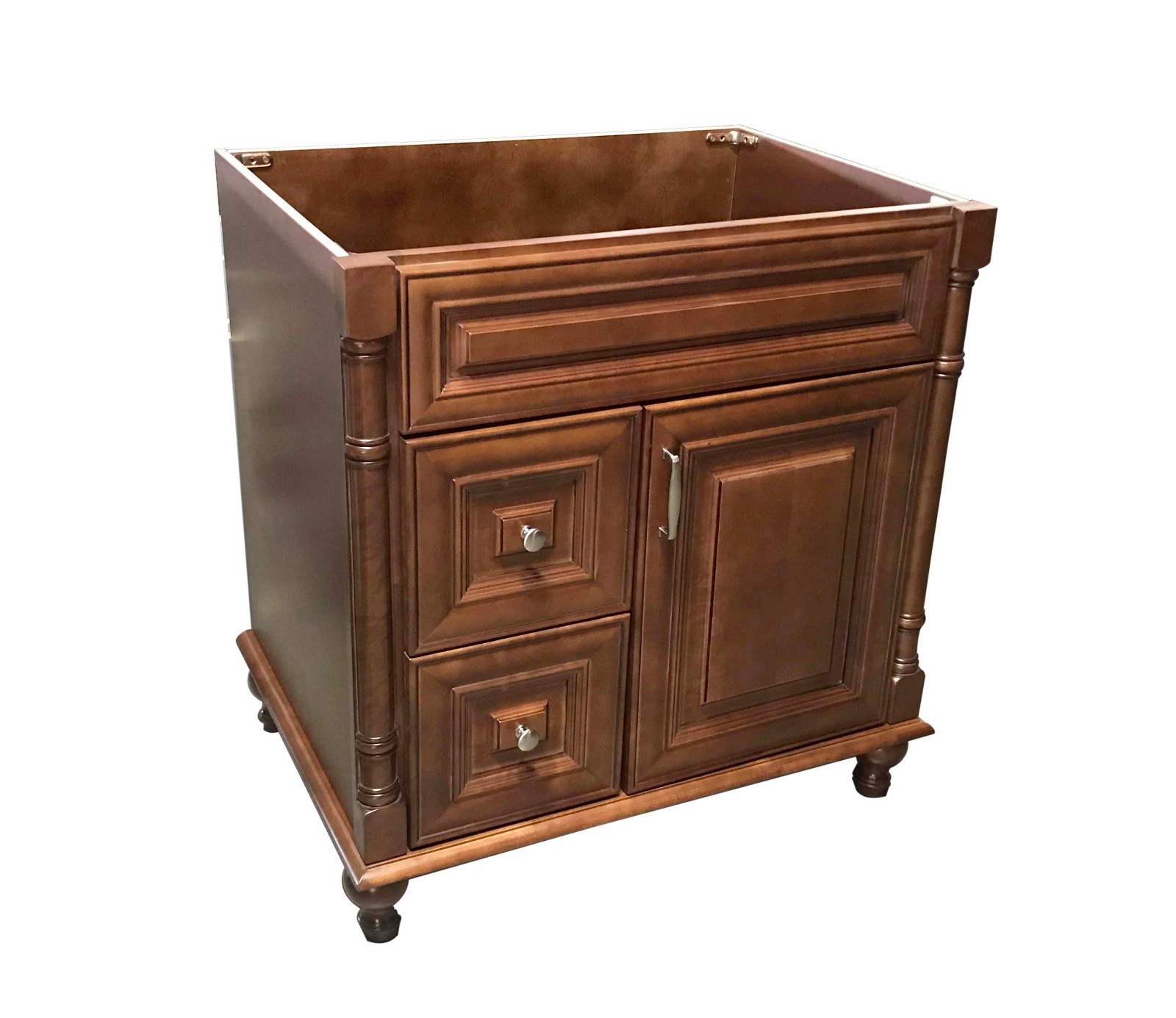 30″ Maple Walnut Single Bathroom Vanity Base Cabinet 30″ W x 21″ D x 32″H