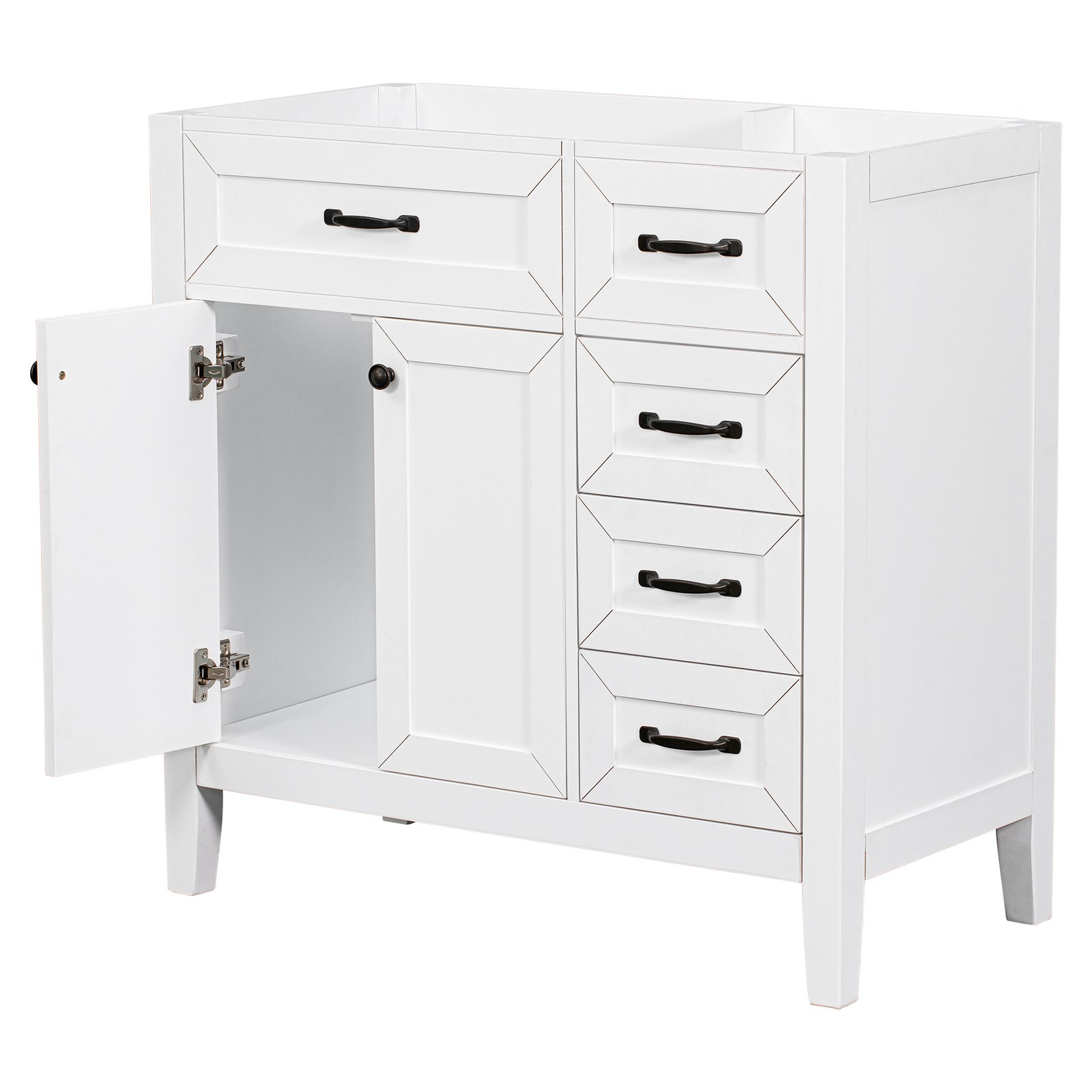 36″ Bathroom Vanity Base Only Cabinet with Drawers White