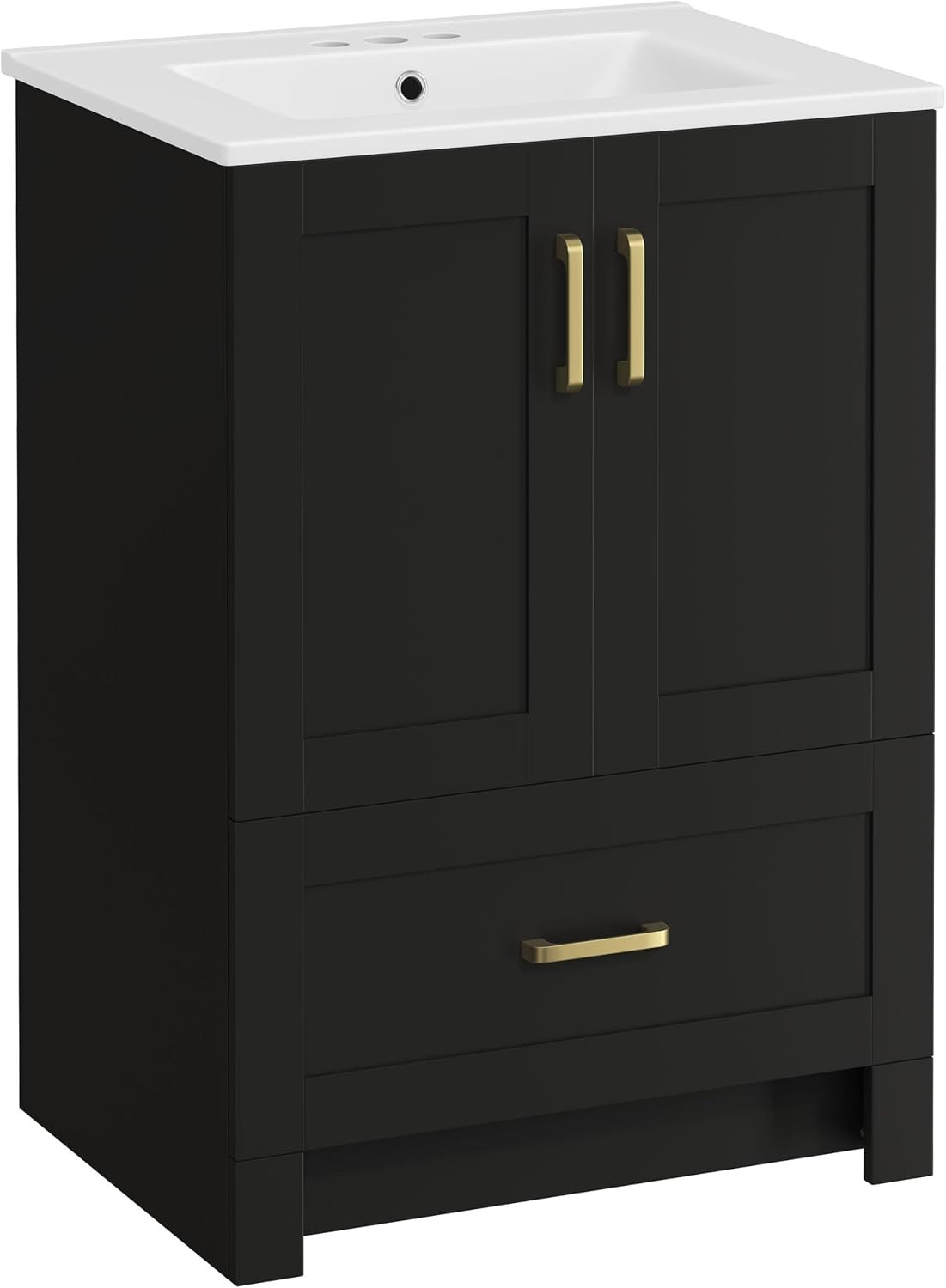 Yaheetech 30″ Bathroom Vanity with Ceramic Basin, Freestanding Bathroom Storage