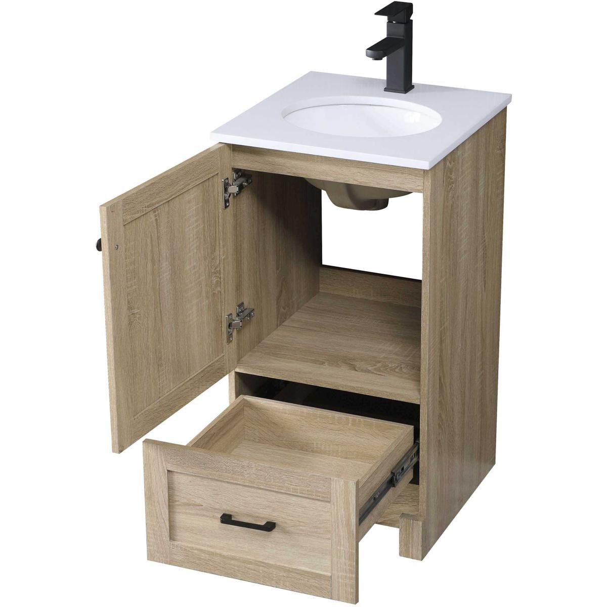 Elegant Lighting VF2818MW Soma 18 X 34 inch Mango Wood Bathroom Vanity Cabinet