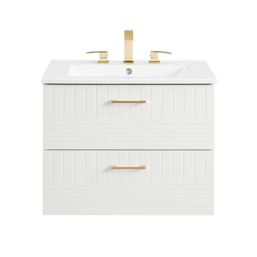 Modway Daybreak 24″ Modern Wood/Ceramic Bathroom Vanity in White