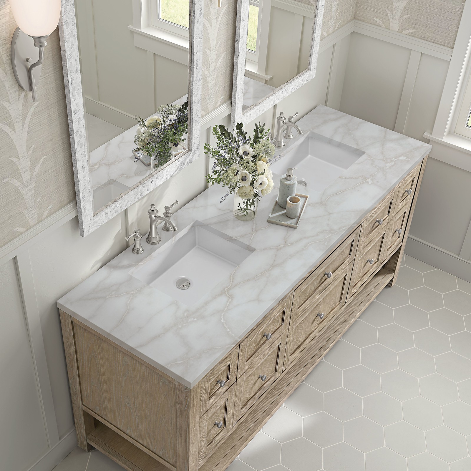 James Martin Vanities 330-V72-FVSL Breckenridge 72″ – White