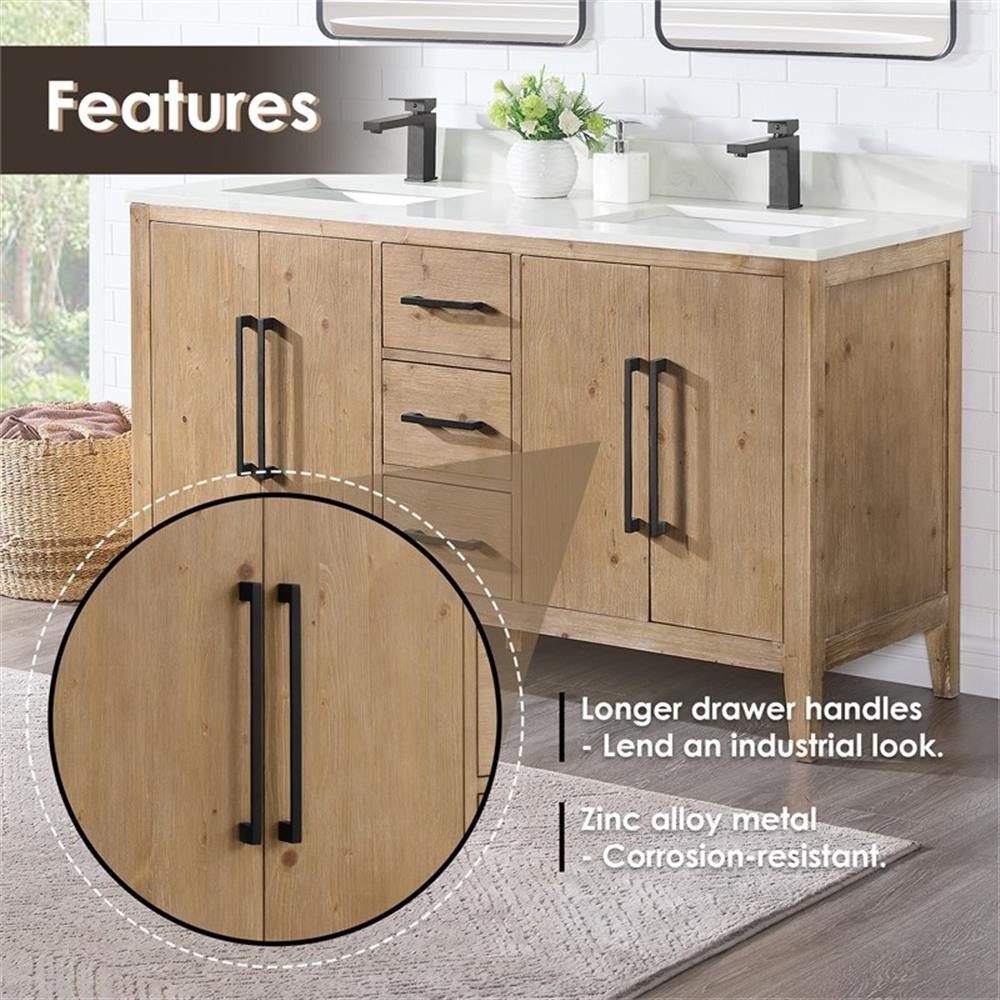 Altair Design Laurel 60″ Wood Vanity without Mirror in Weathered Fir Brown/White