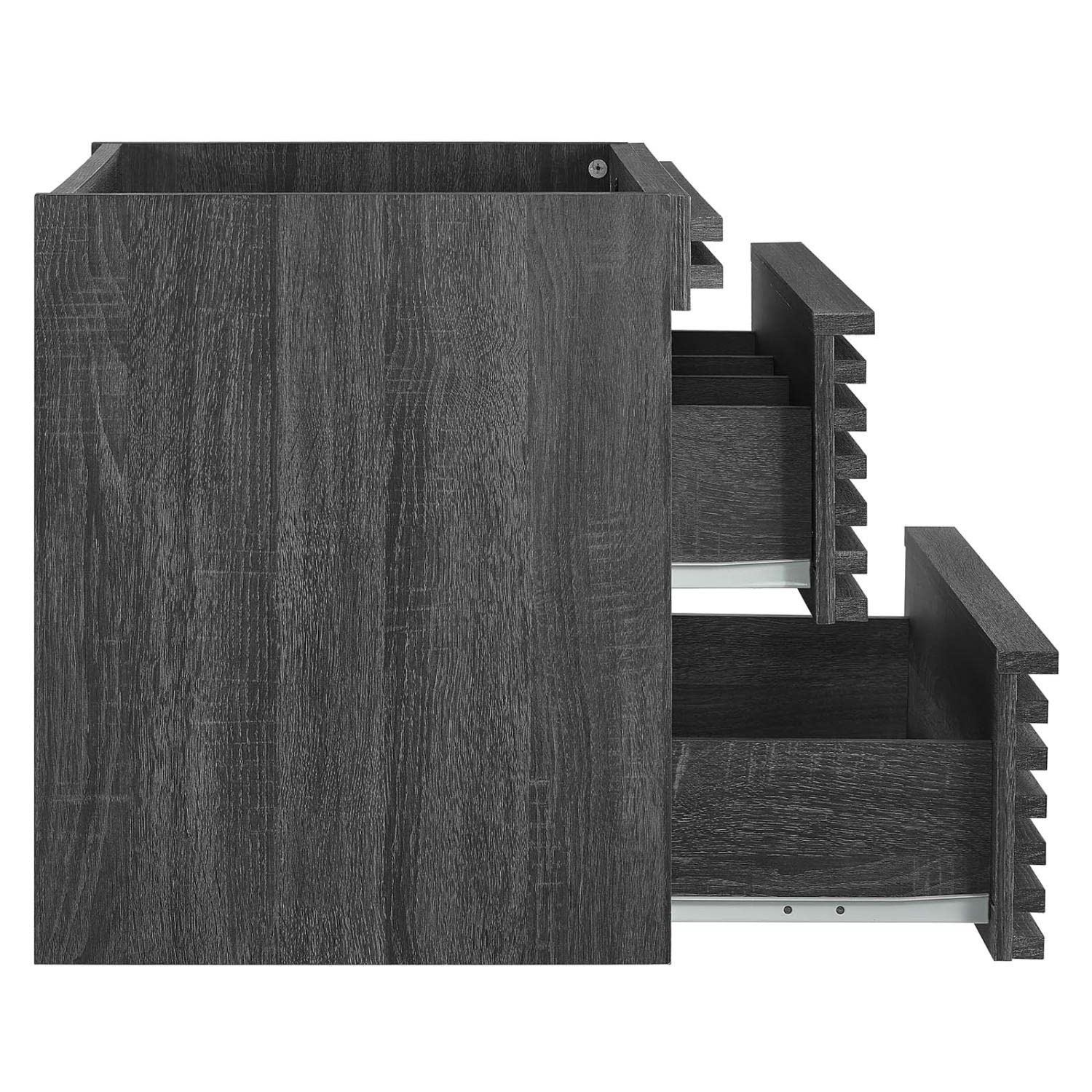 Modway Render 23.5″ MDF Wood Wall-Mount Bathroom Vanity Cabinet in Charcoal