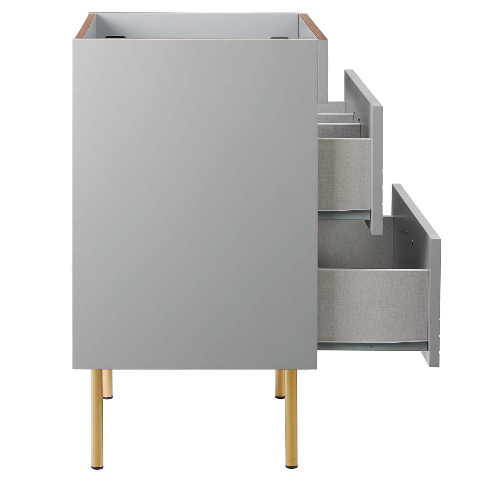 Modway Daybreak 23.5″ Particleboard MDF Wood and Metal Bathroom Vanity in Gray