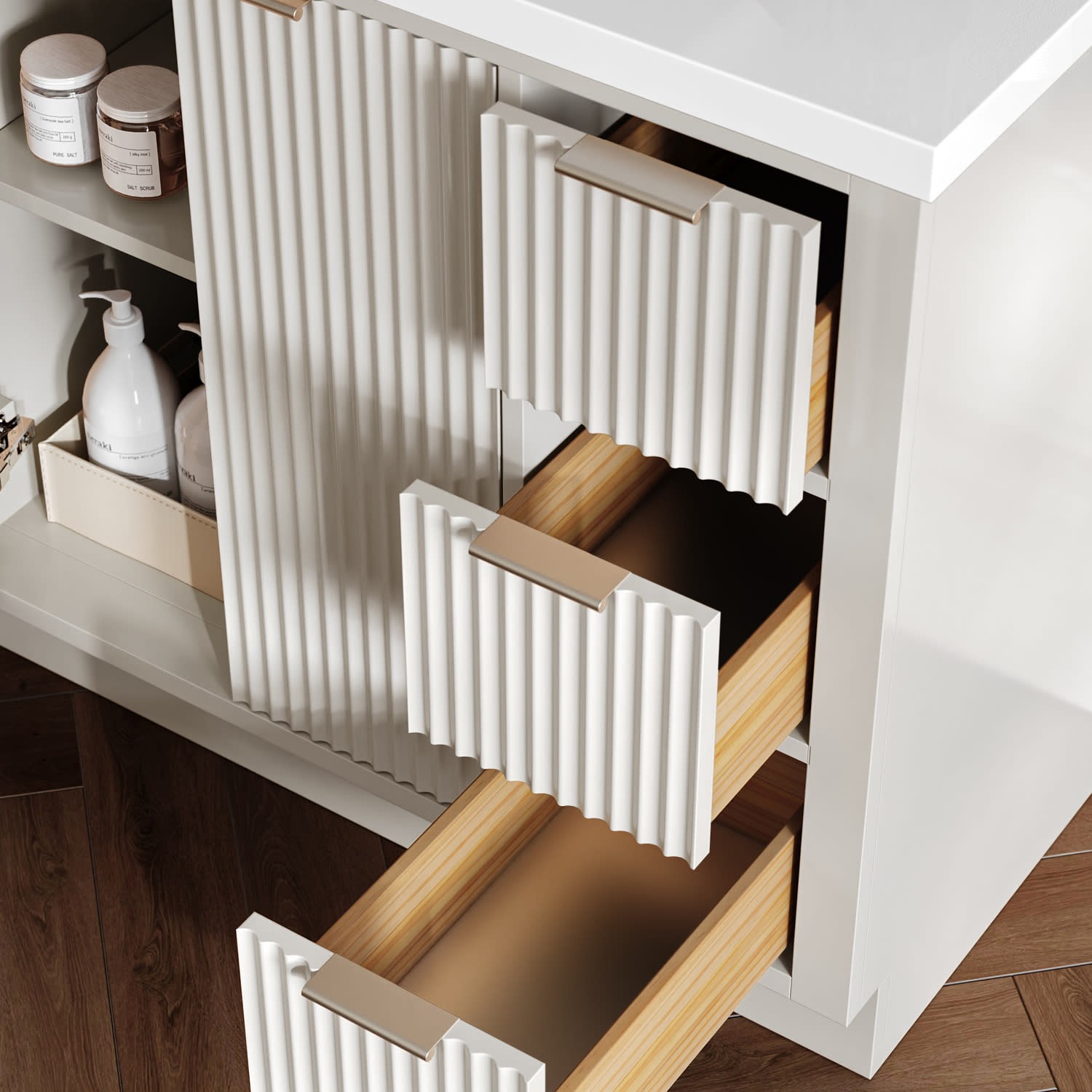 Ariel P37LWQOVO Milan 37″ – Warm White / Pure White Quartz Top / Brushed Nickel