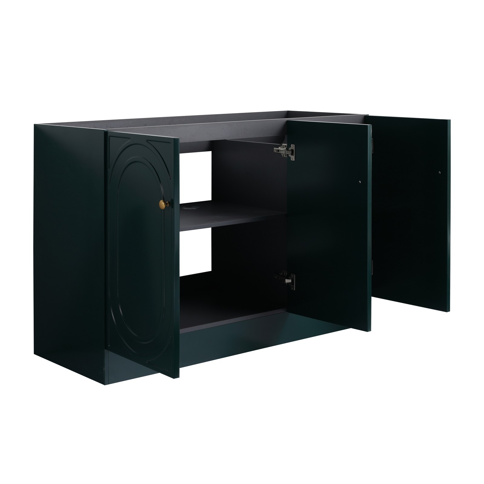 48 Inch Dark Green Bathroom Vanity with 3 Soft-Close Doors
