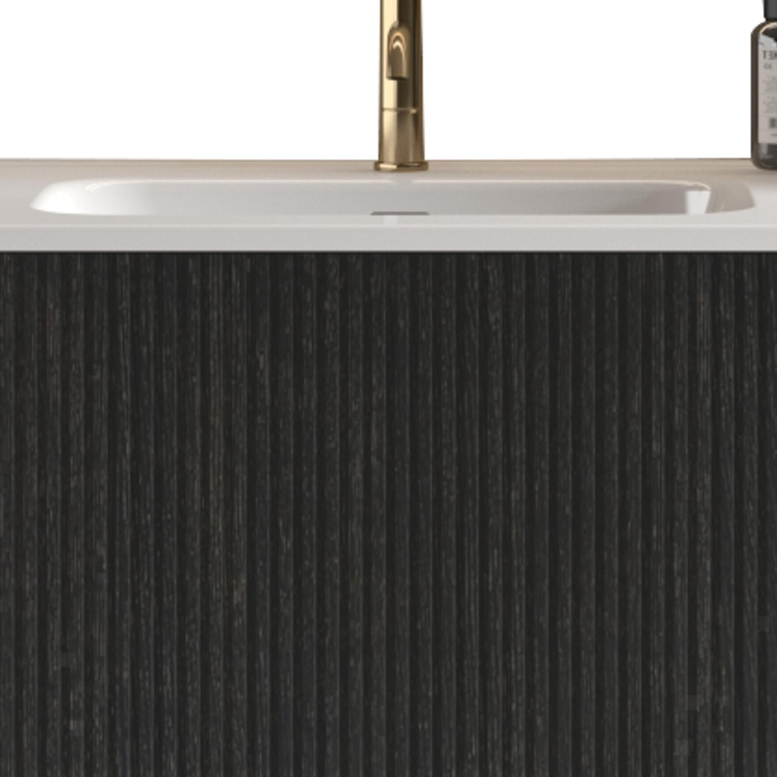 U057-Etna30W-308 30″ Striped Brushed Black Oak Floating Bathroom Vanity