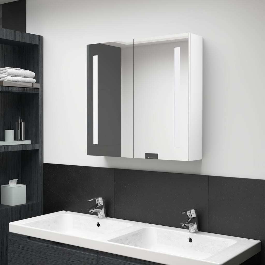 LED Bathroom Mirror Cabinet Shining White 24.4″x5.5″x23.6″