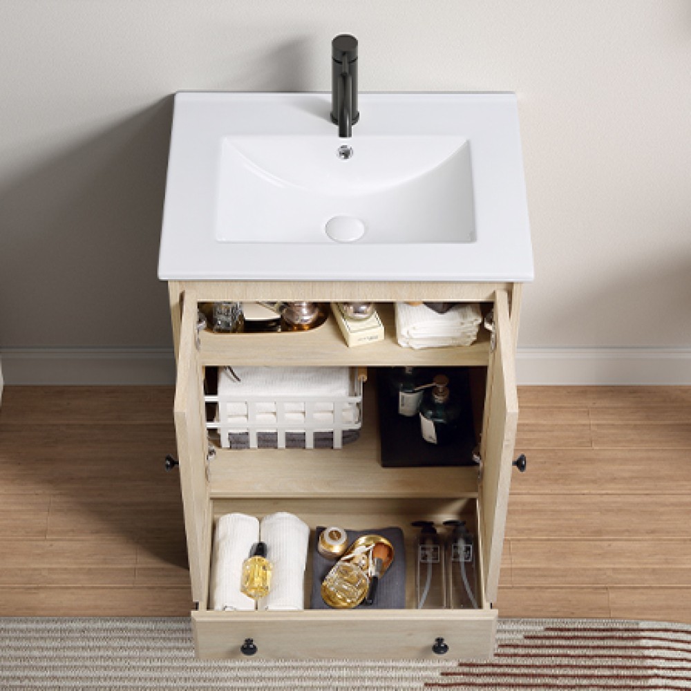 Ready to Assemble Bathroom Cabinet 24″ Wooden Vanity Sink Base