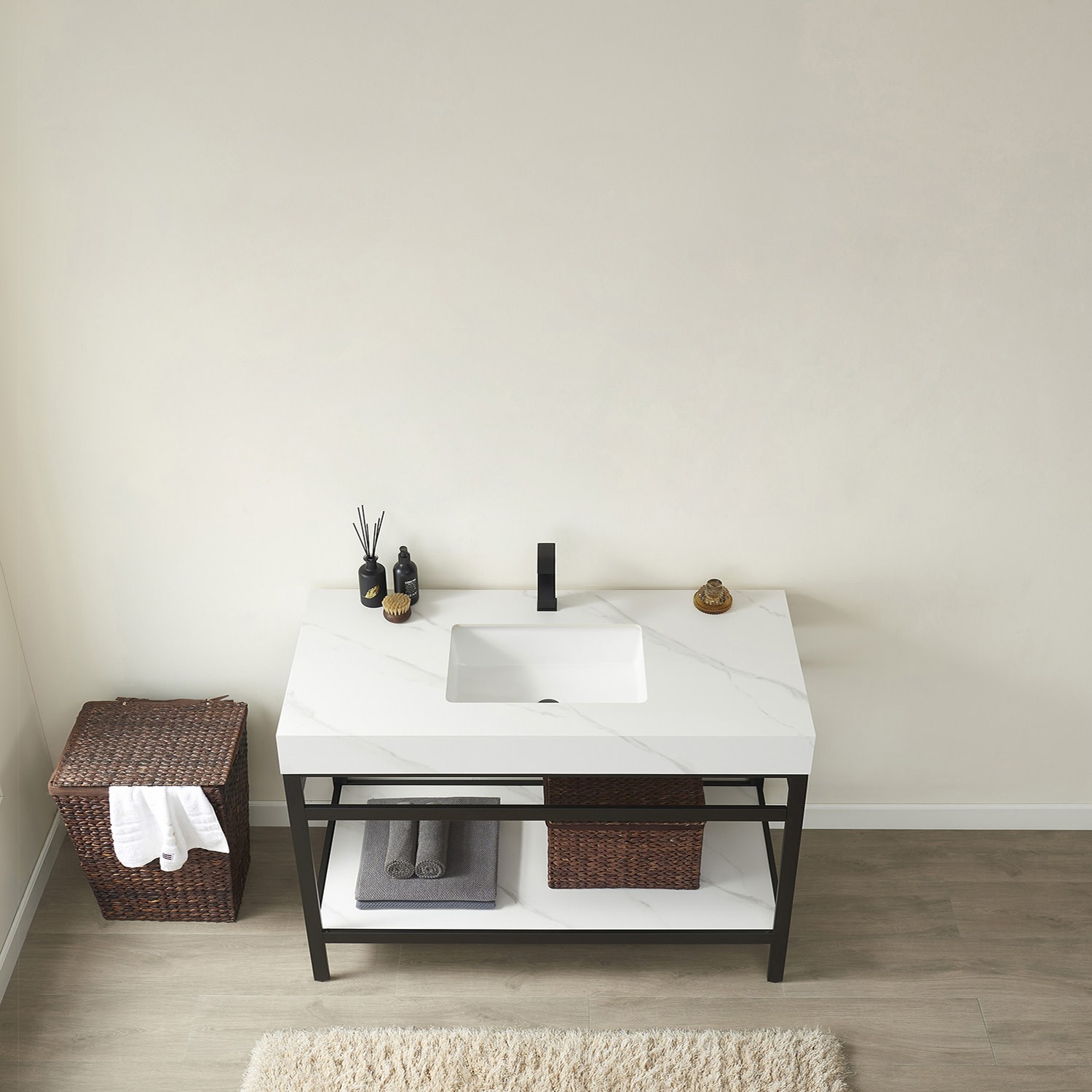 Miseno MV702548-NM Funes 48″ – Brushed Gold / White