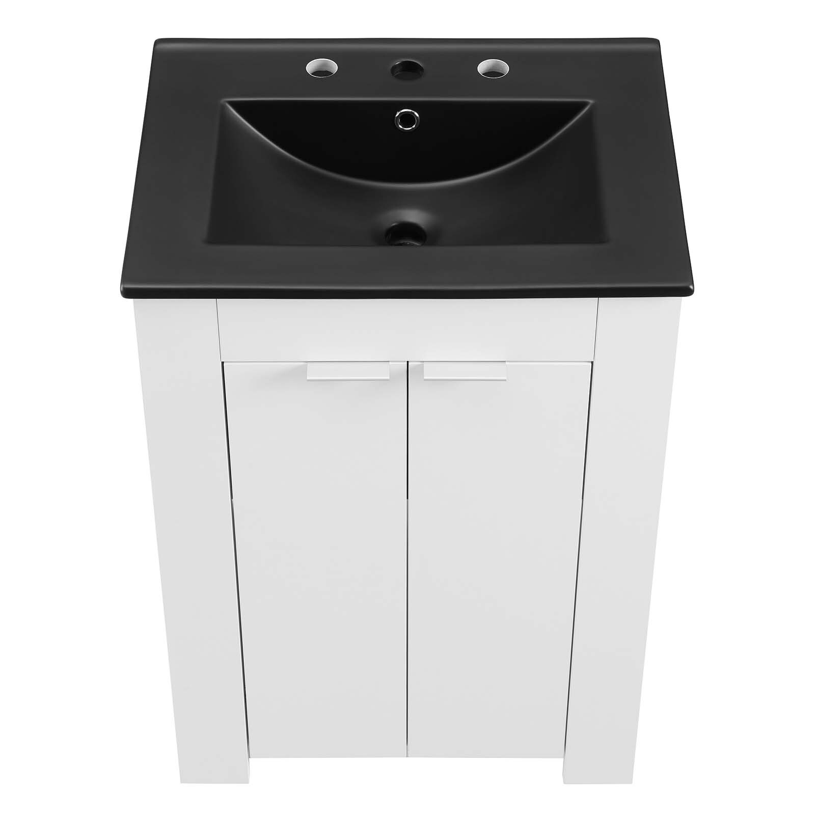 Modway Maybelle 24″ Bathroom Vanity In White Black