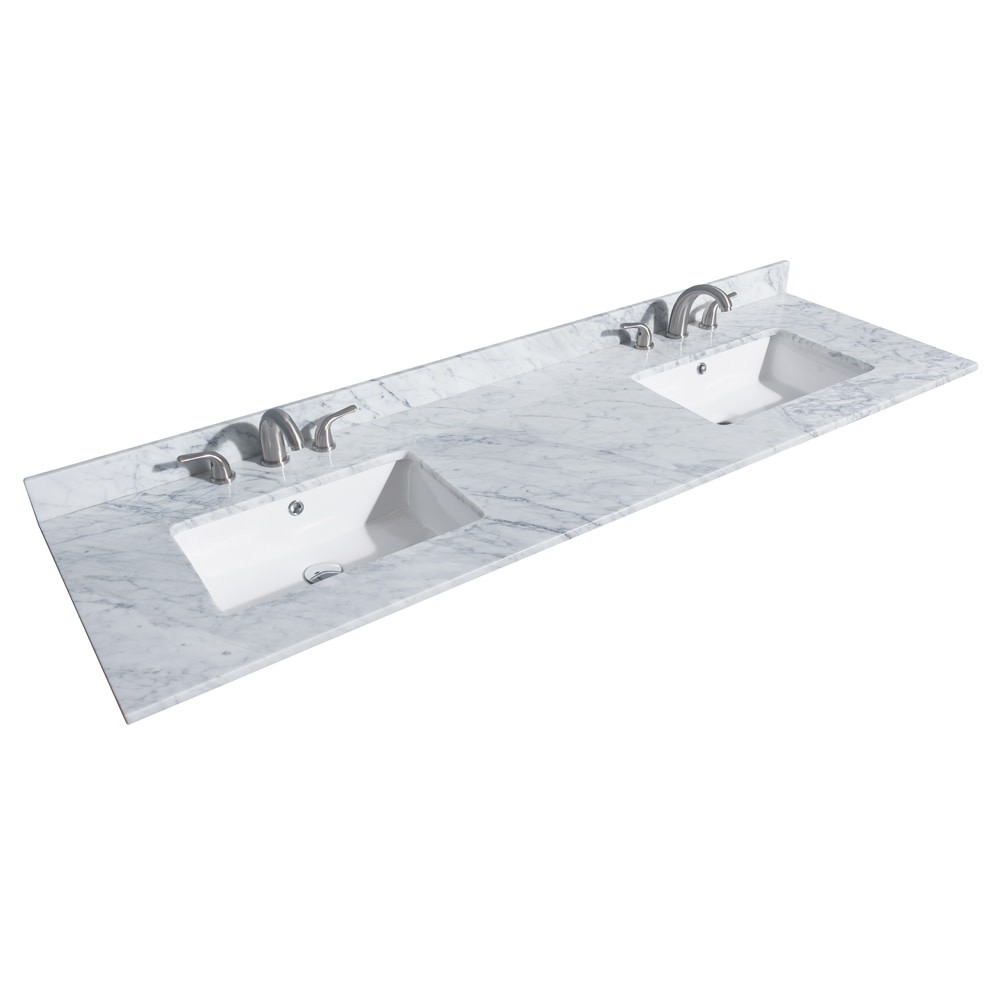 Wyndham Collection WCHVCA372DTOPUNS 72″ Marble Vanity Top – White