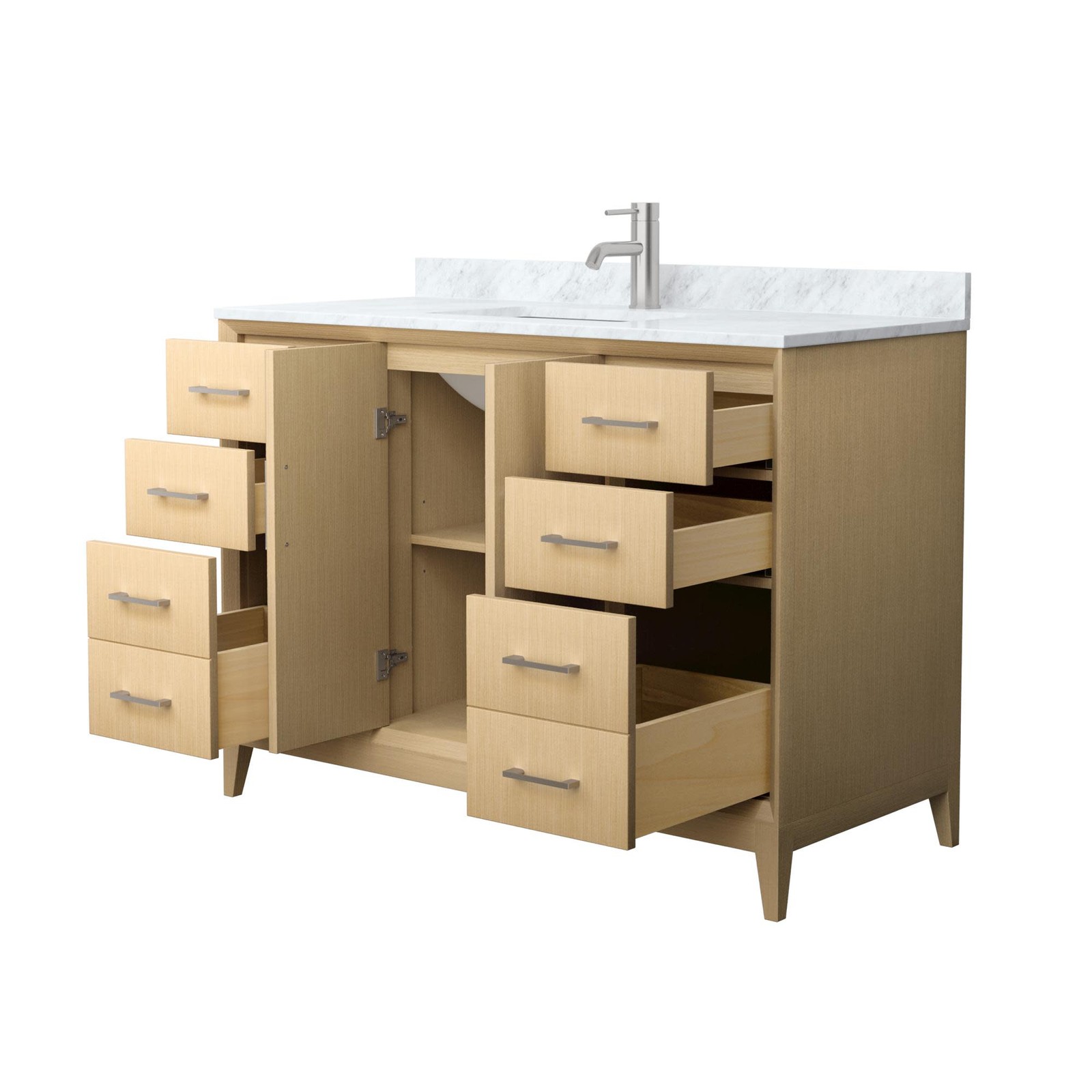 Wyndham Collection WCH7575-48S-CMUNS-MXX Janna 48″ – White Oak / Brushed Nickel