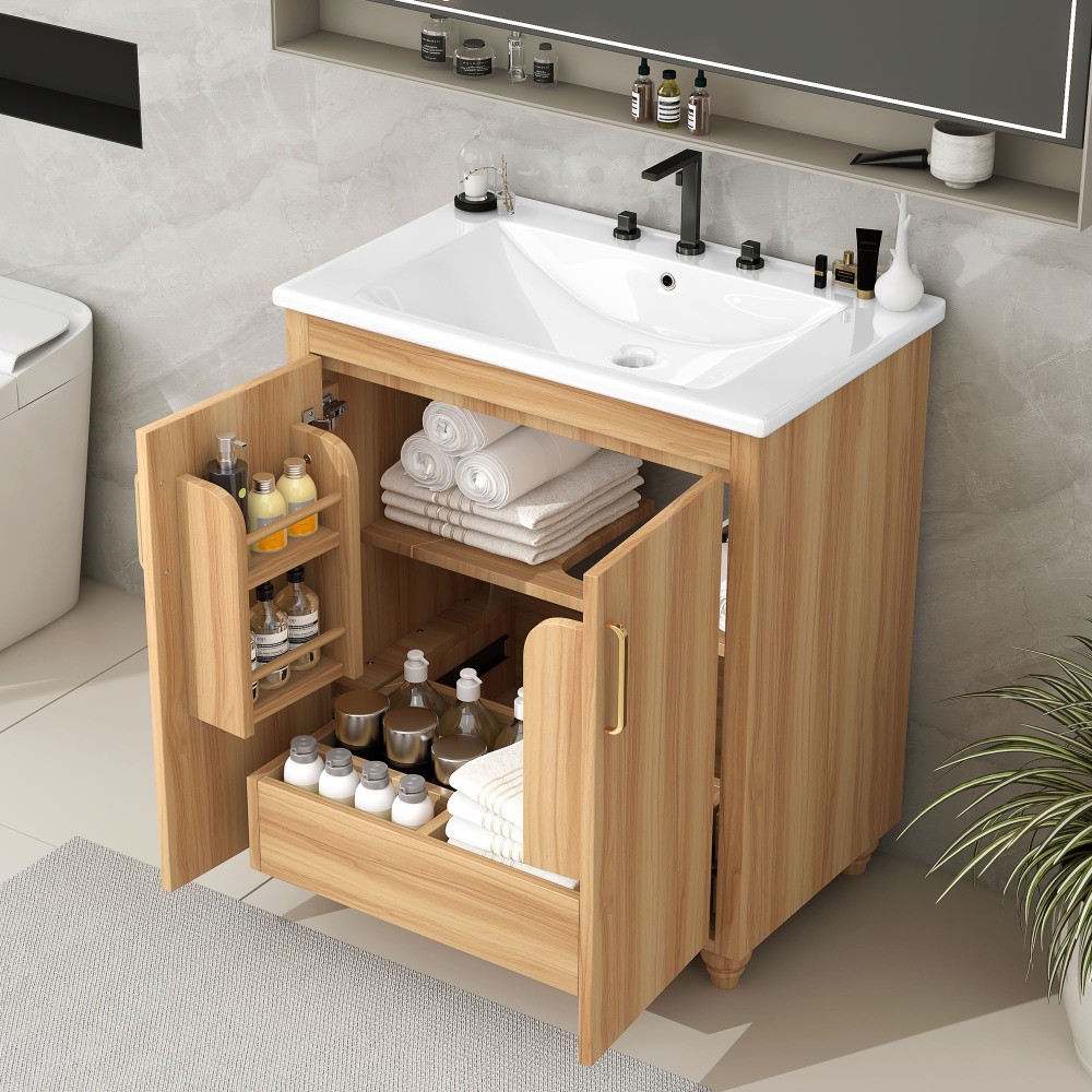30″ Bathroom Vanity with Sink Combo Multi-functional Bathroom Cabinet with Doors