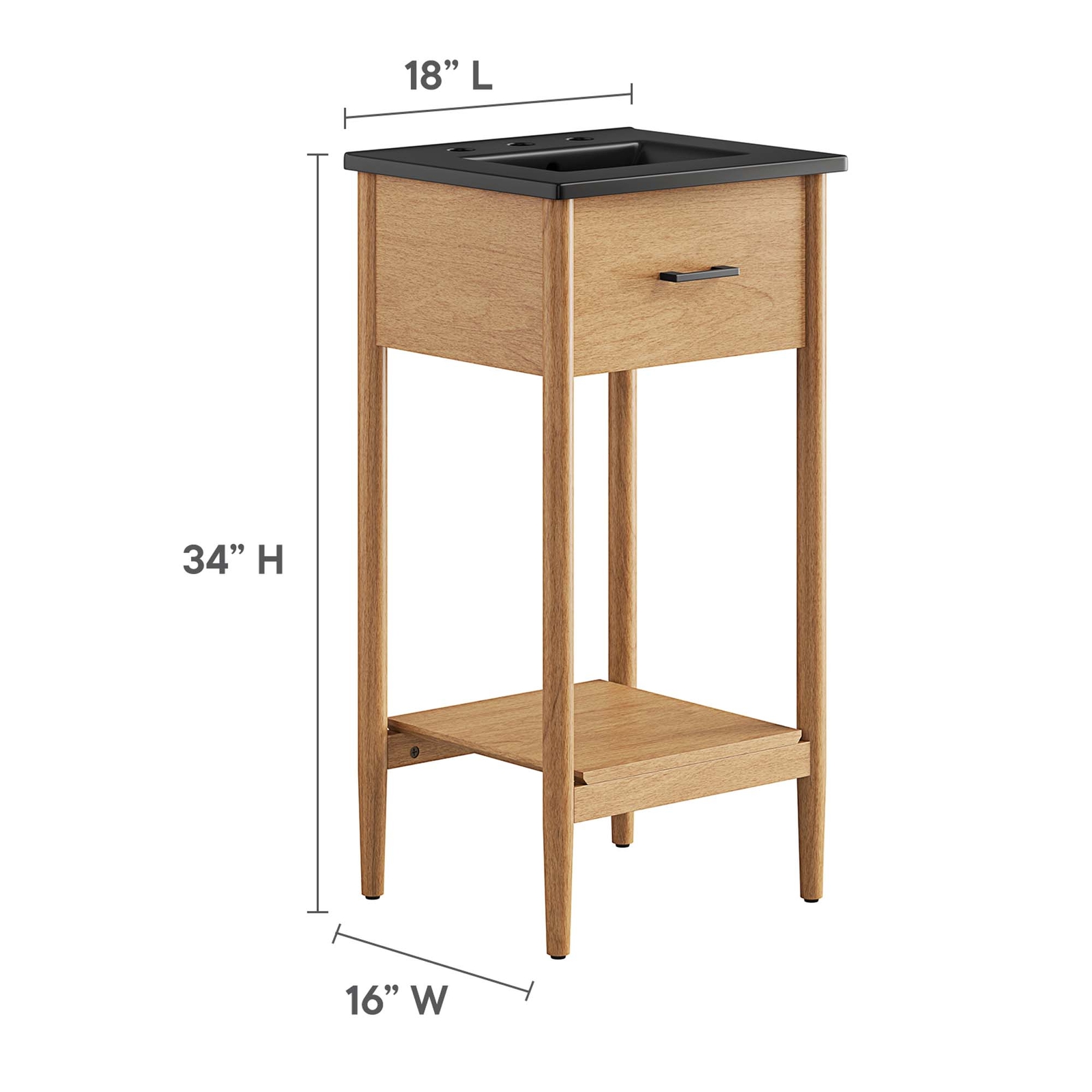 Zaire 18″ Bathroom Vanity in Natural Black