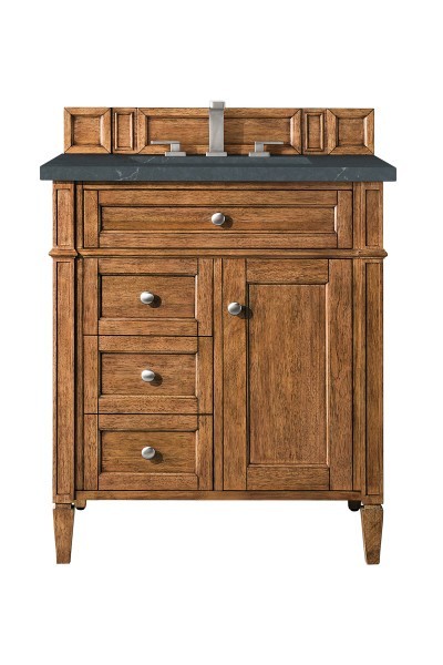 30″ James Martin Brittany 650-V30-SBR-3CSP Vanity Cabinet Charcoal Soapstone Top