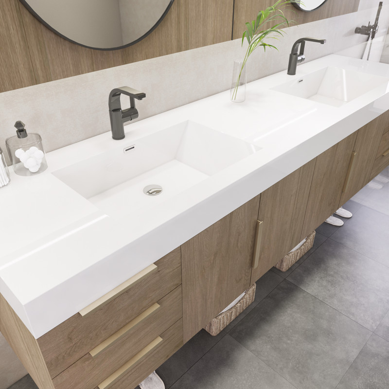 COUNTERTOP 84″ x 4″ Reinforced Acrylic Double Sink