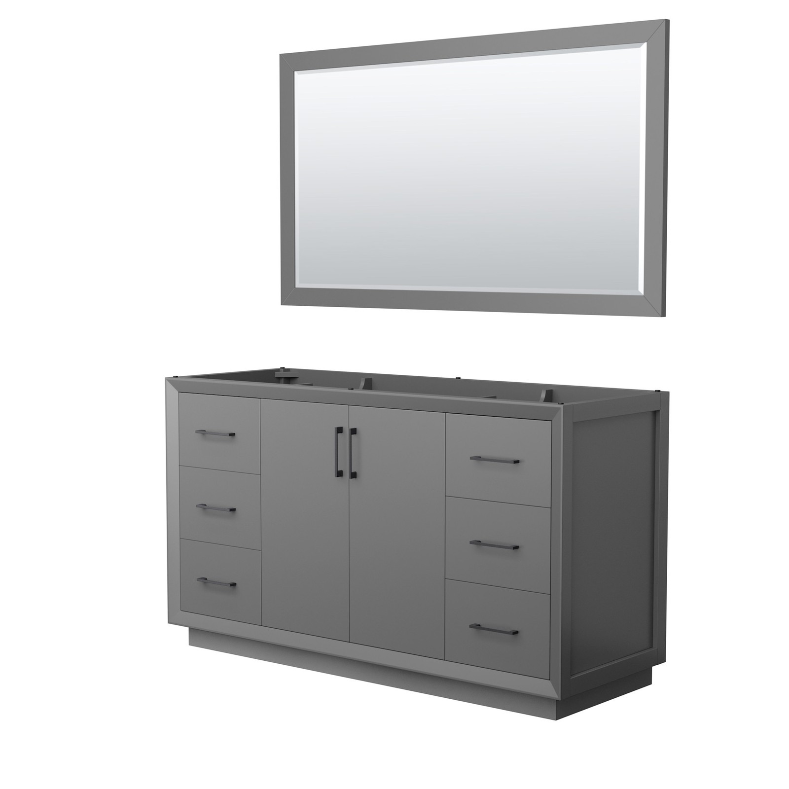 Wyndham Collection WCF414160S-CXSXX-M58 Strada 59″ Single – Dark Gray / Matte
