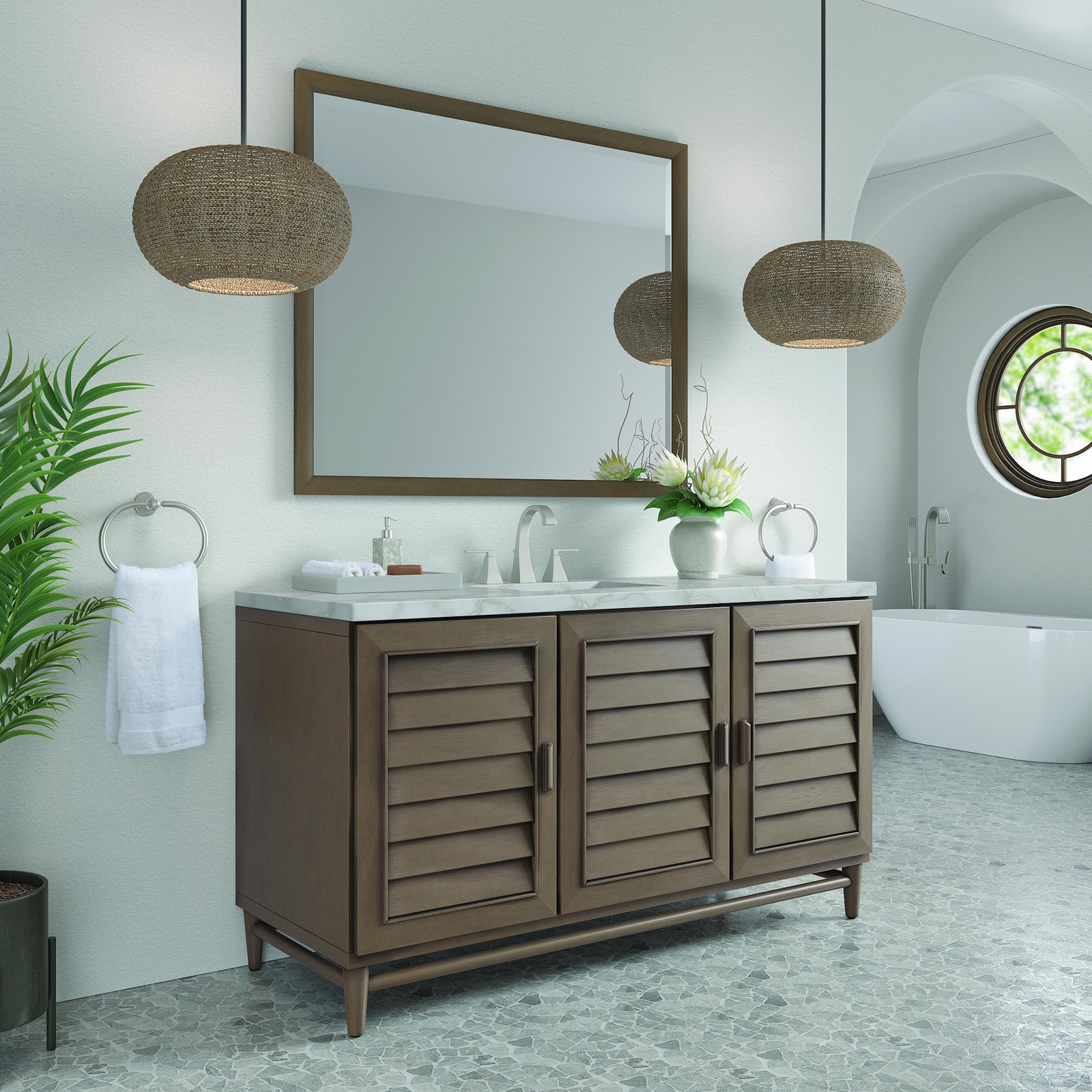 James Martin Vanities 620-V60S-3VSL Portland 60″ Single Basin – Wood