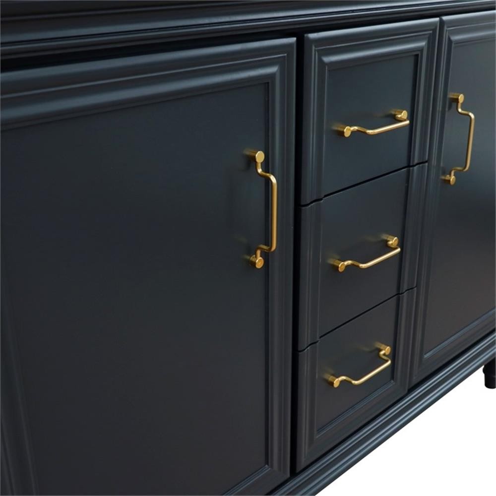 49 in. Double Wooden Vanity Dark Gray with Black Galaxy Oval Sink