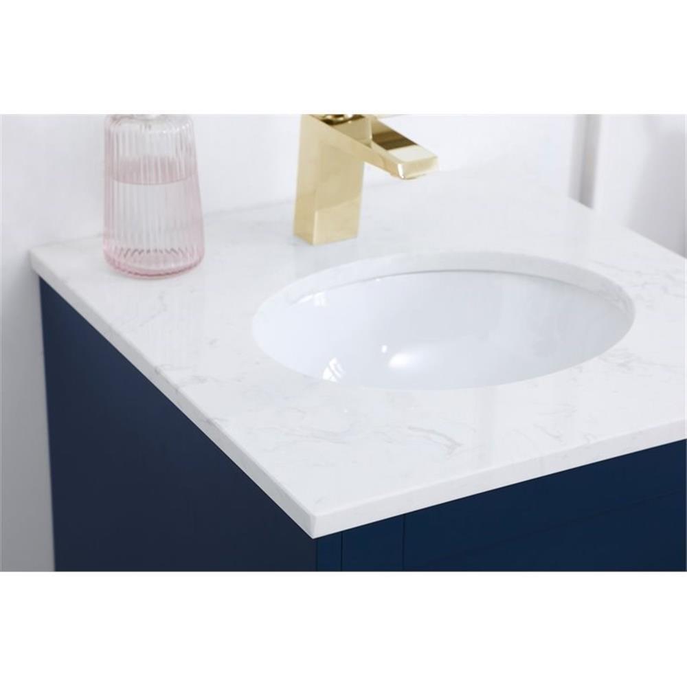 Elegant Decor Sommerville 18″ Steel and Wood Single Bathroom Vanity in Blue